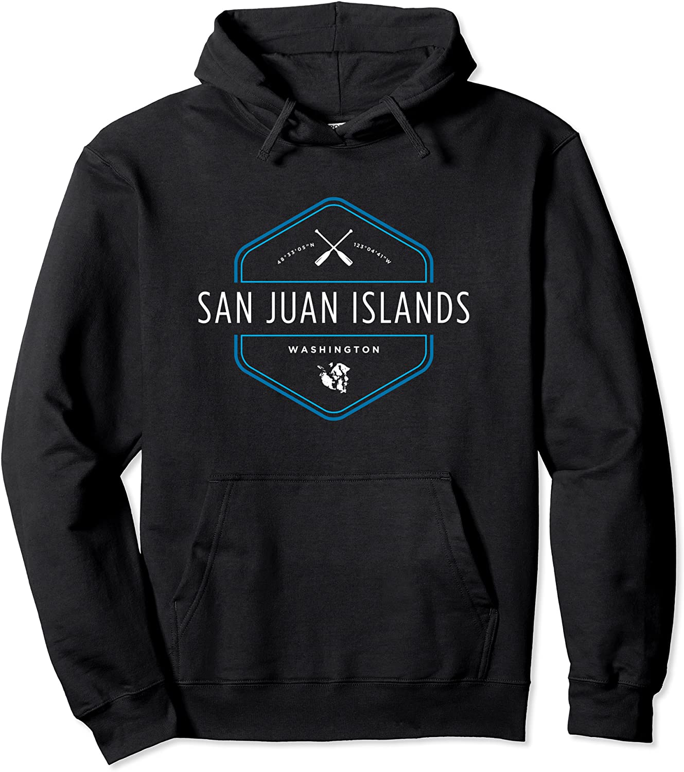 San Juan Islands Washington Beach Graphic Pullover Hoodie