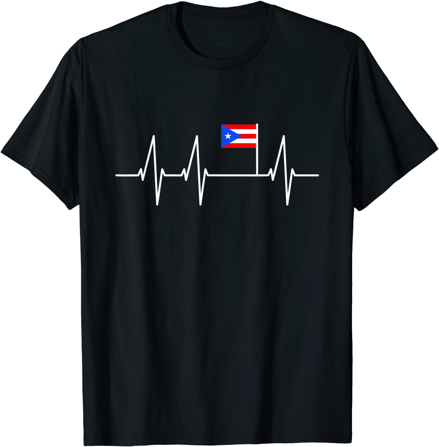 My Heart Beats for Puerto Rico T-Shirt Flag Heartbeat Shirt