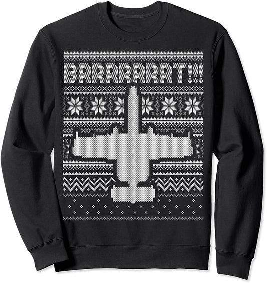 A-10 Warthog Ugly Xmas Sweatshirt fighter jet usaf