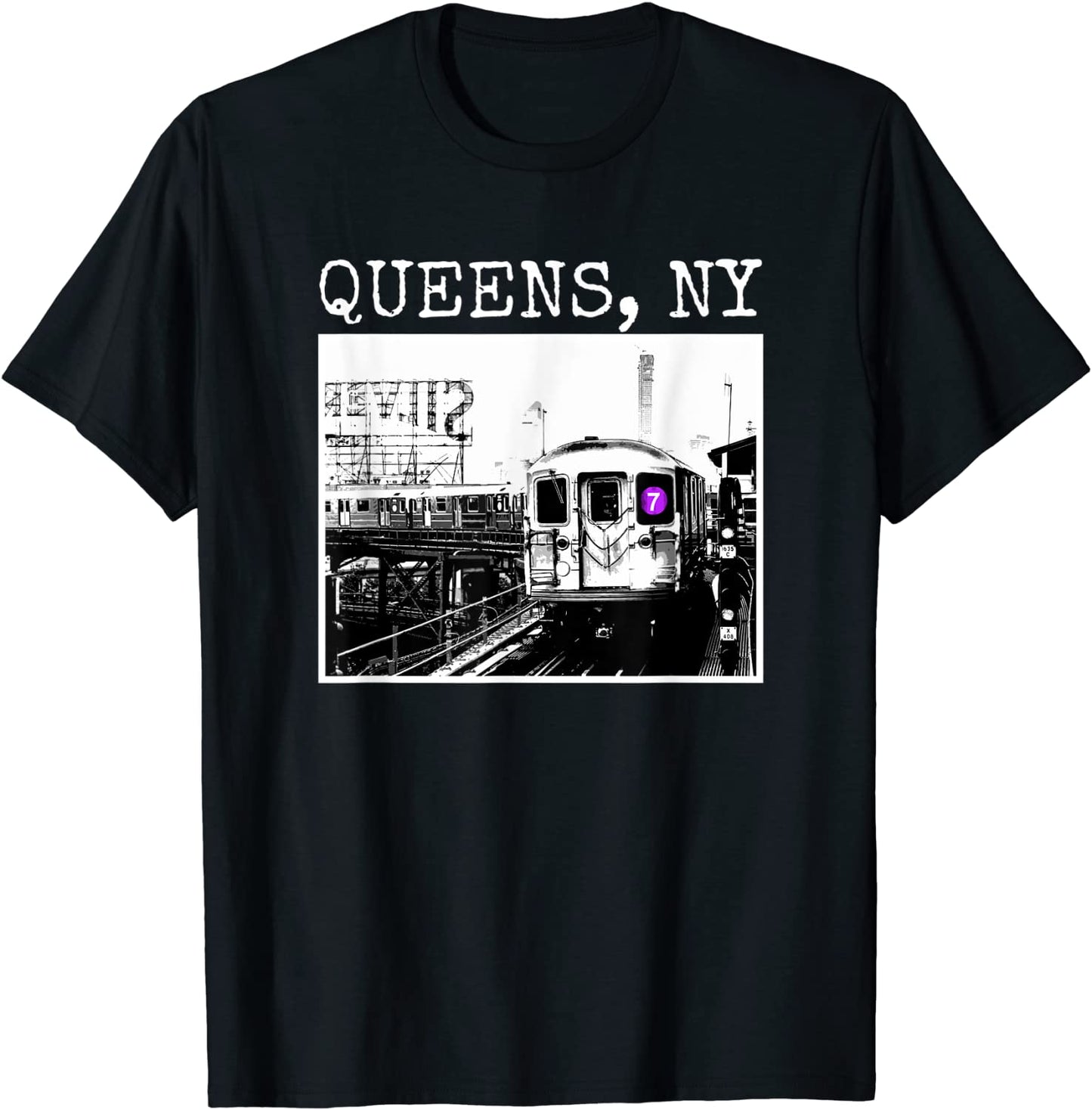 NYC Queens NY Subway Train New York Gifts Men Women Kids T-Shirt
