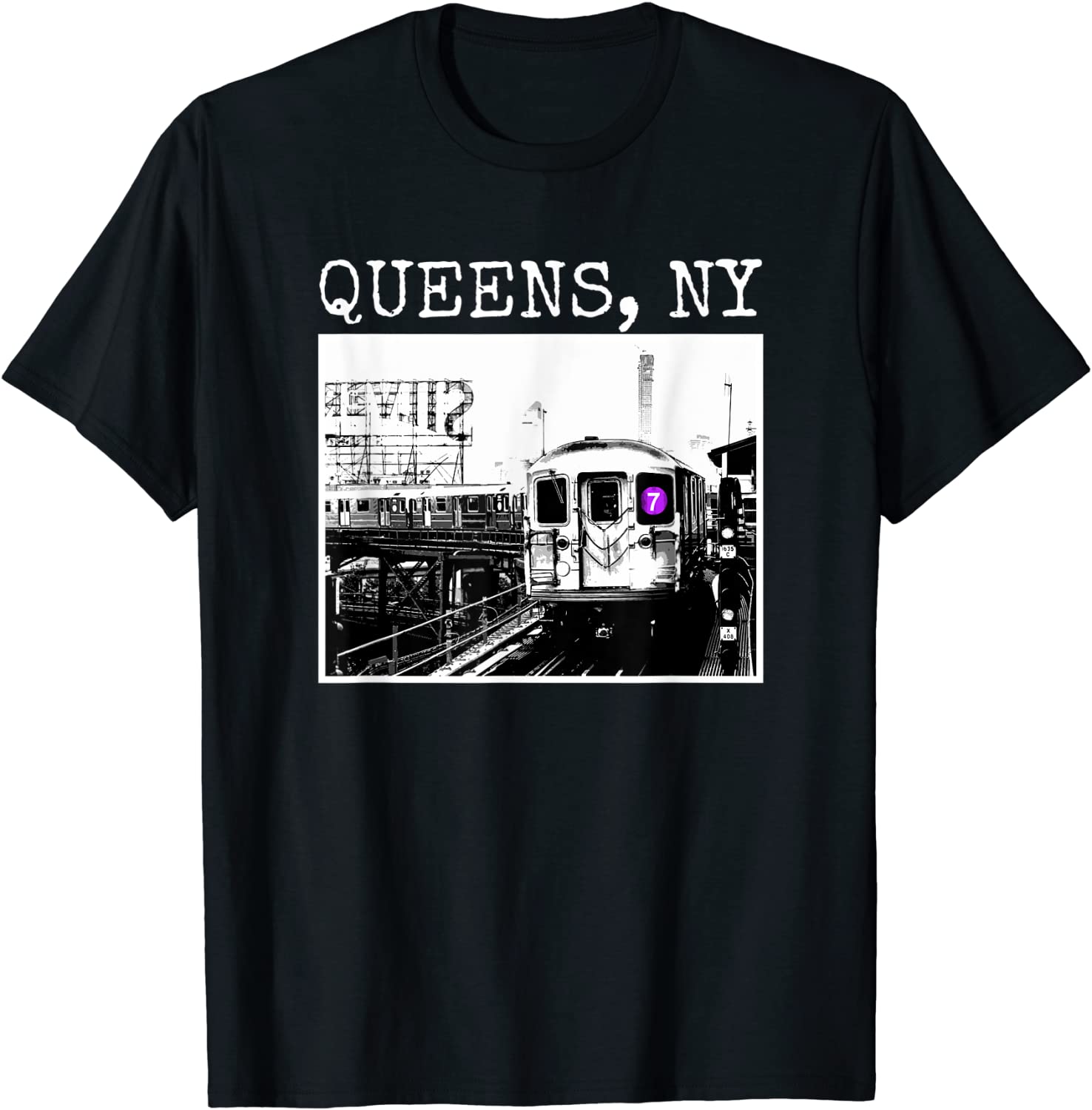 NYC Queens NY Subway Train New York Gifts Men Women Kids T-Shirt