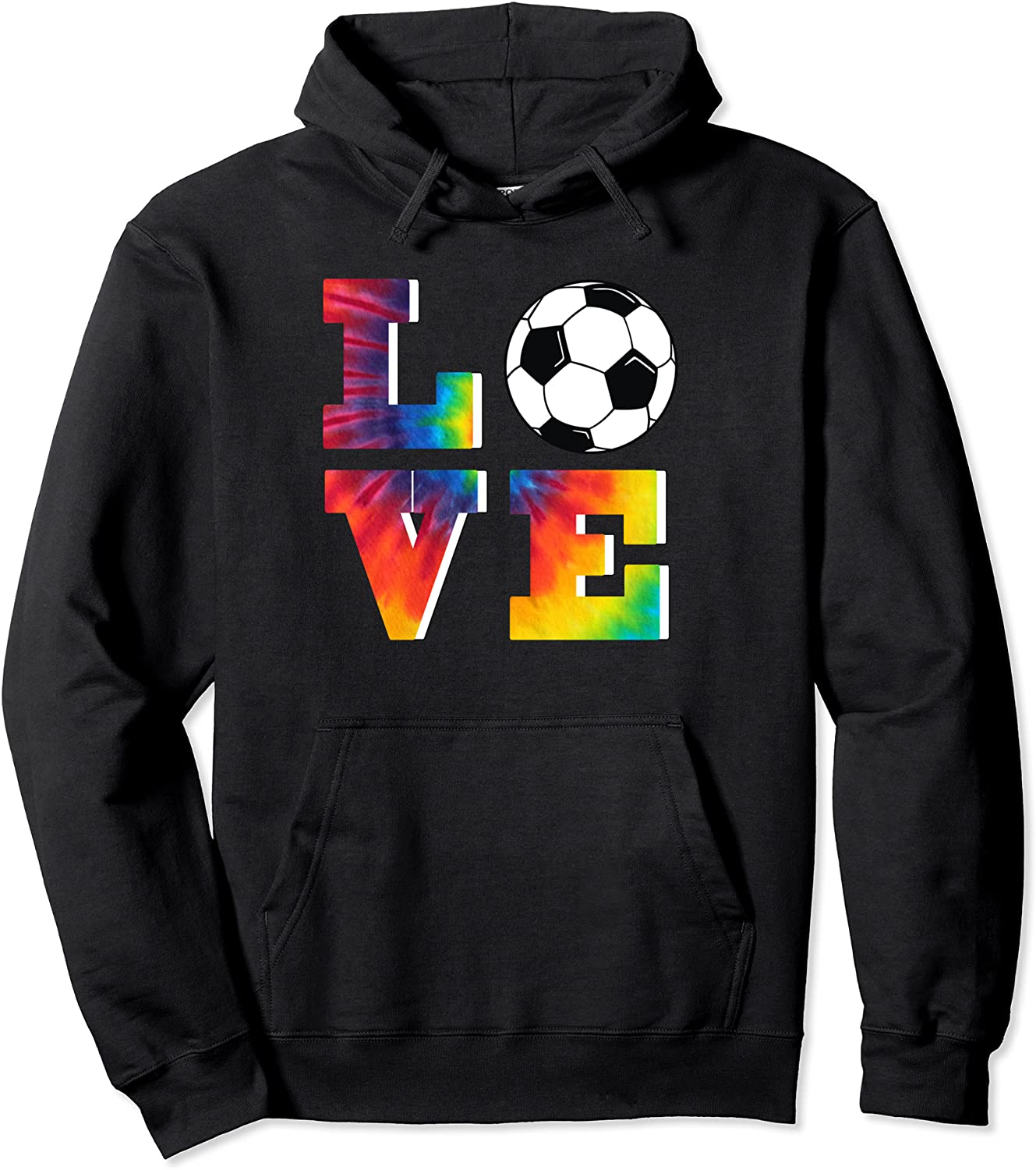 Soccer Tie Dye Look Big LOVE For Teen Girls Pullover Hoodie