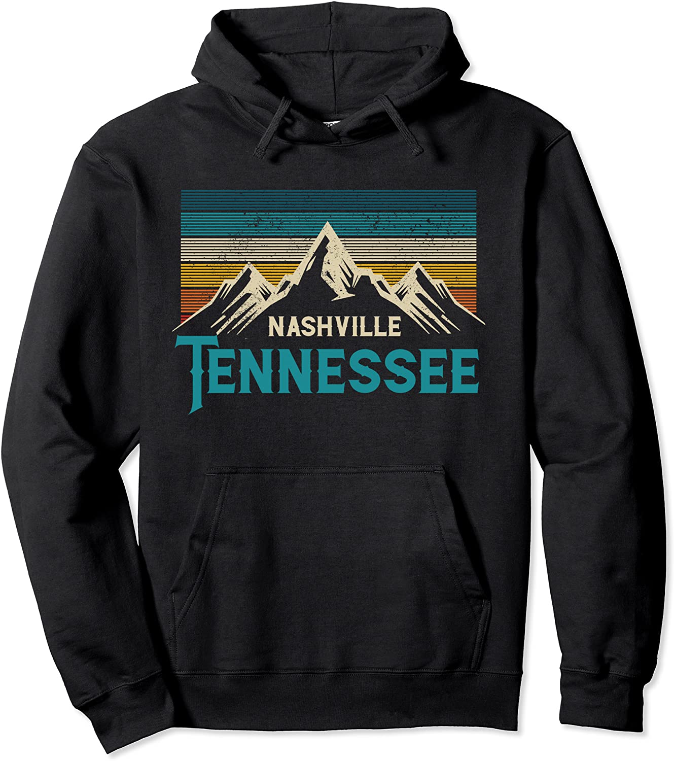Nashville Tennessee Vintage Moutain Music City Souvenir Gift Pullover Hoodie