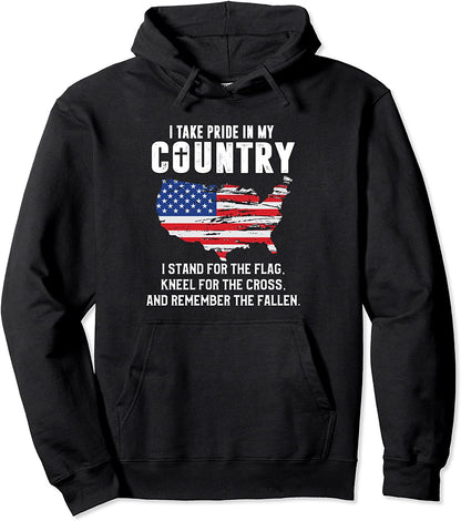 I Stand For The Flag And Kneel For The Cross Pullover Hoodie