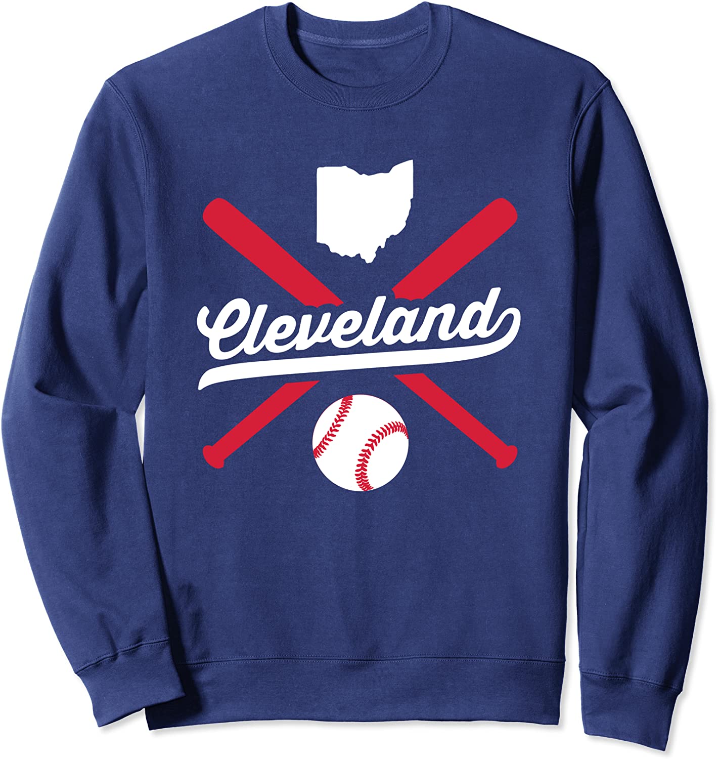 Cleveland Baseball Vintage Ohio Pride Navy Blue Love City Sweatshirt