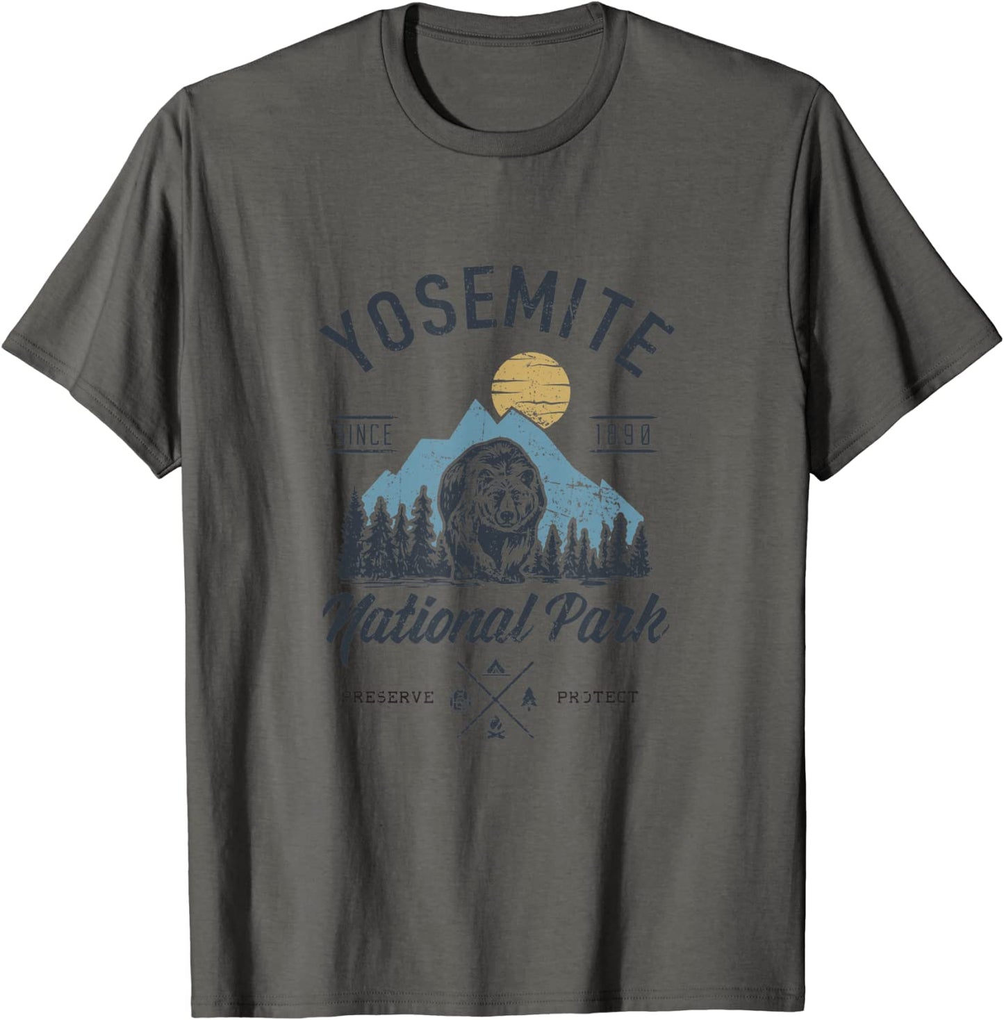 Vintage Retro Yosemite National Park Hiking T Shirt T-Shirt