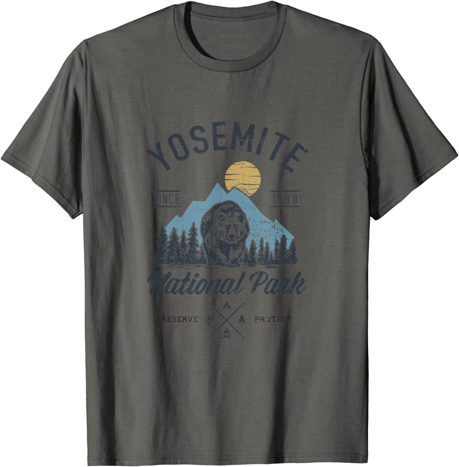 Vintage Retro Yosemite National Park Hiking T Shirt T-Shirt