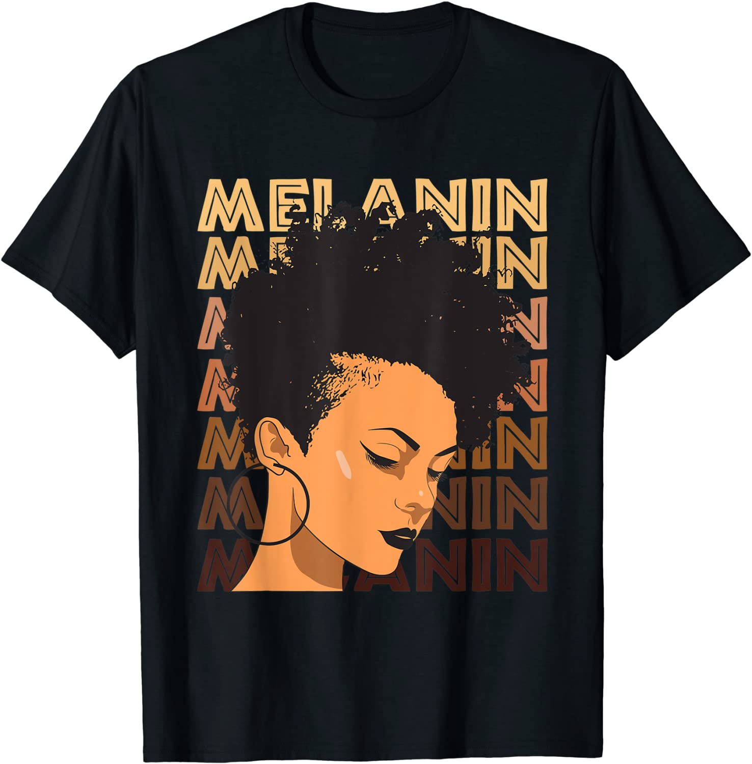 Black Strong Girl Afro Love Melanin African American Women T-Shirt