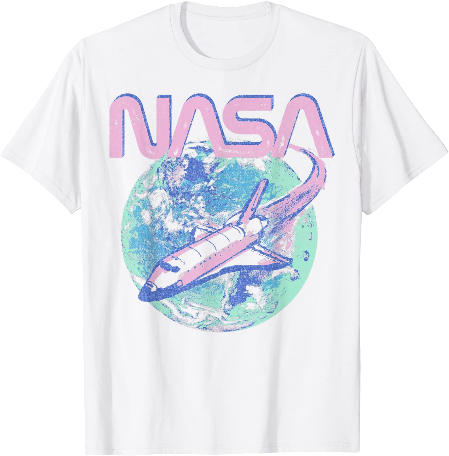 NASA Pastel Rocket Earth Logo T-Shirt