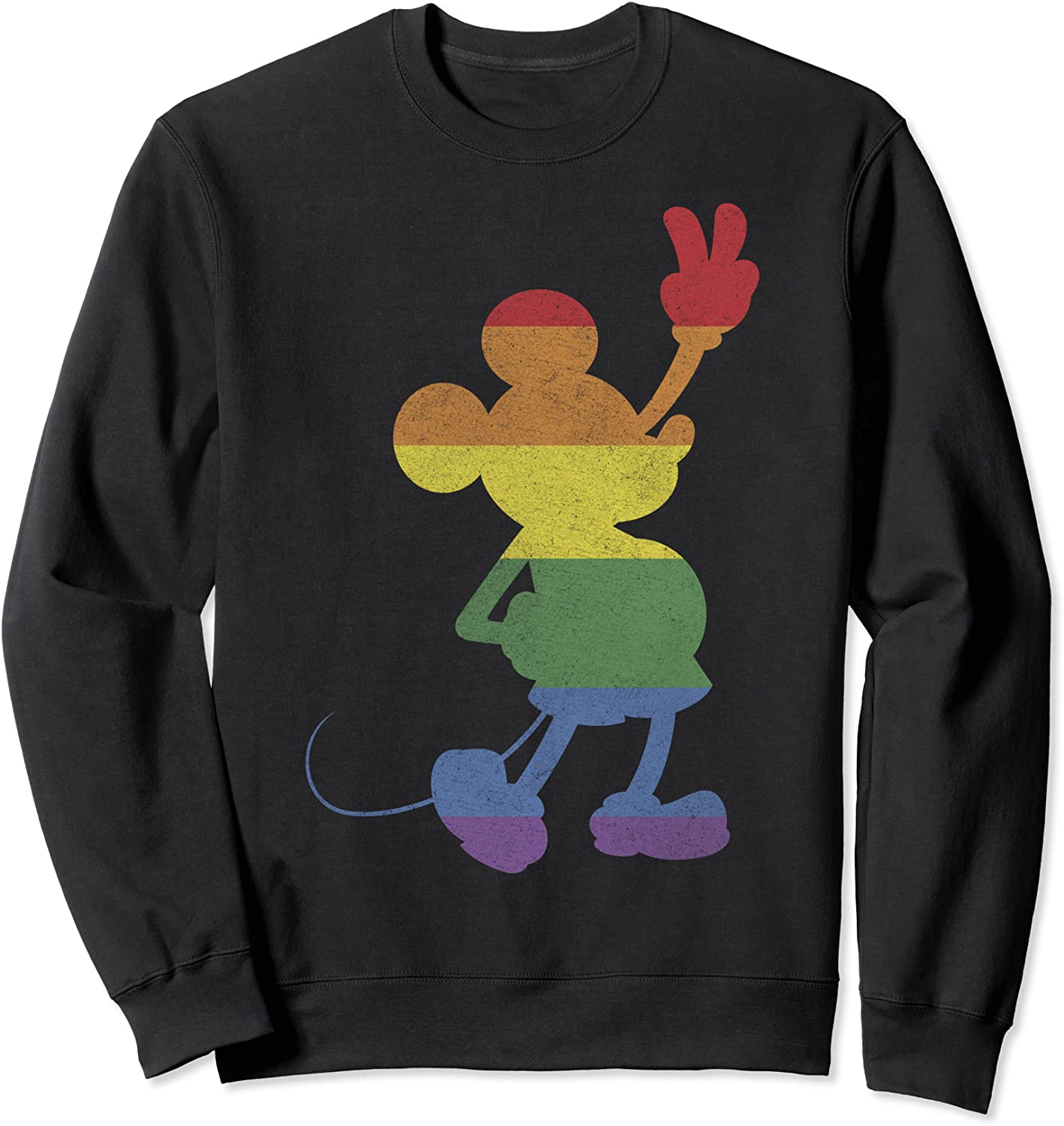 Disney Mickey And Friends Rainbow Stripe Mickey Sweatshirt