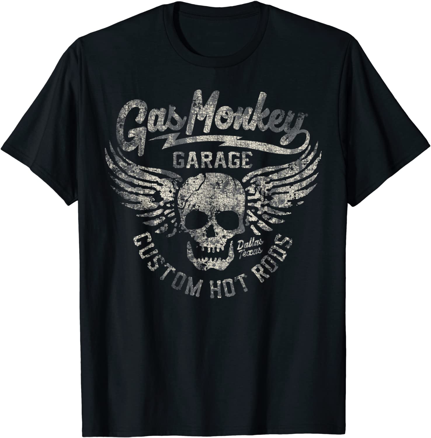 Gas Monkey Garage Skull Wings Custom Hot Rods Logo T-Shirt