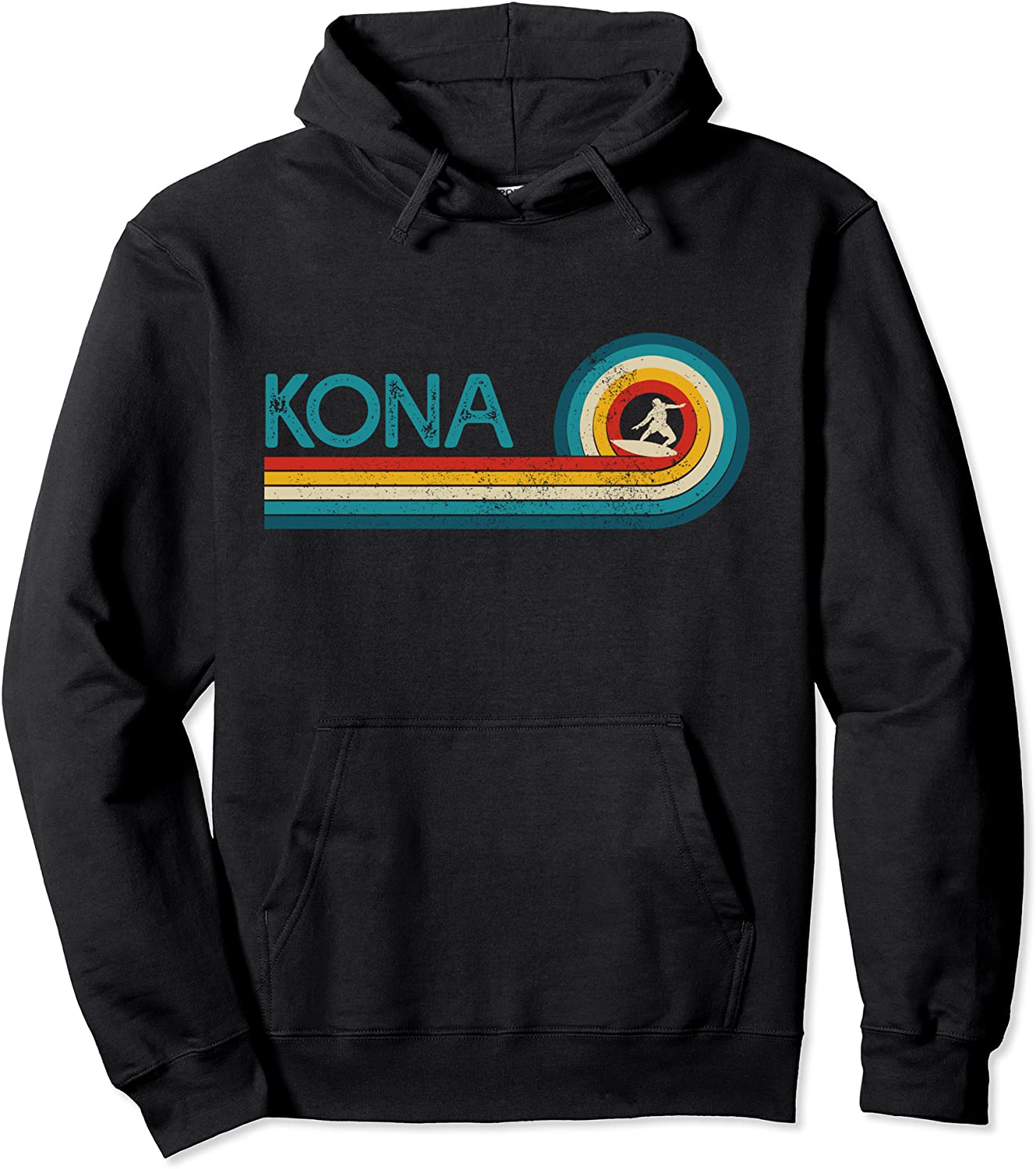 Kona Hawaii Surf Vintage Beach Surfer Surfing Gift Pullover Hoodie