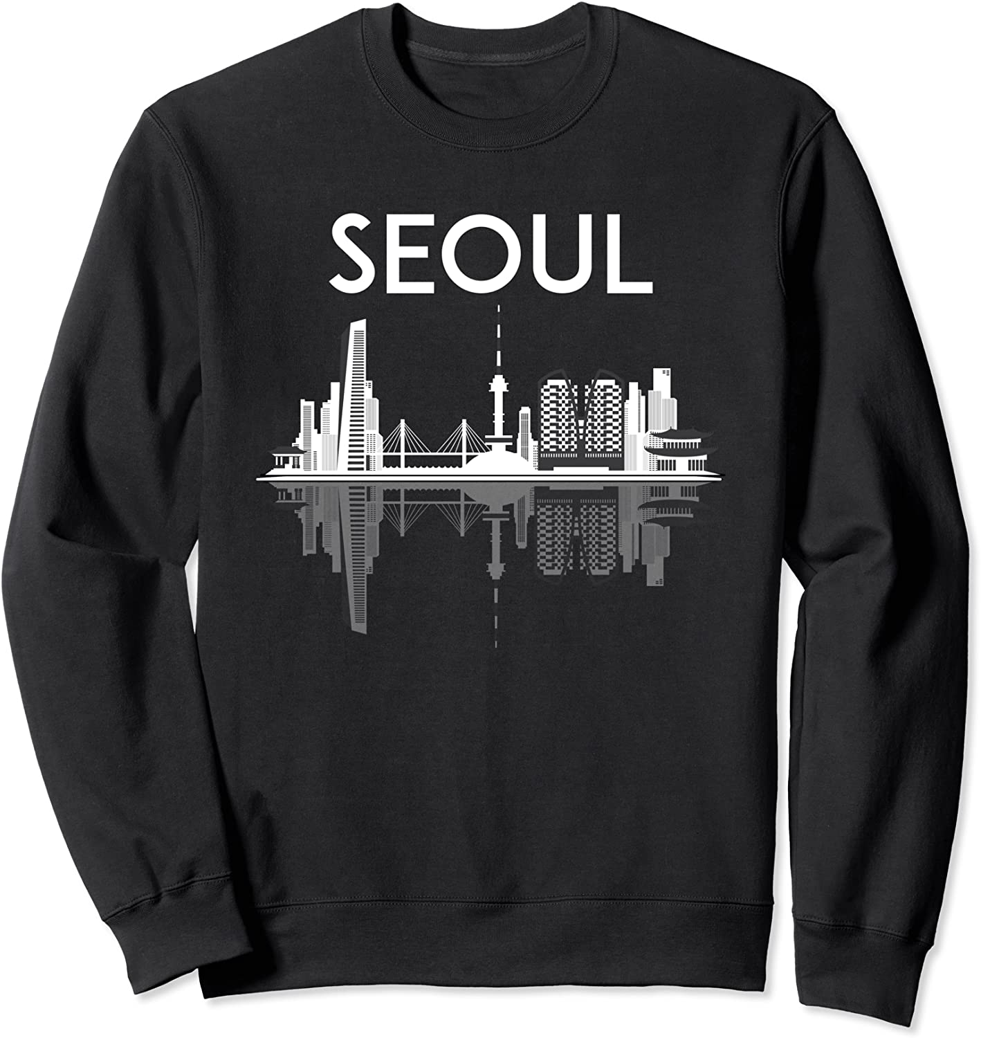 Seoul South Korea Korean City Kpop Kdrama Skyline Hangul Sweatshirt