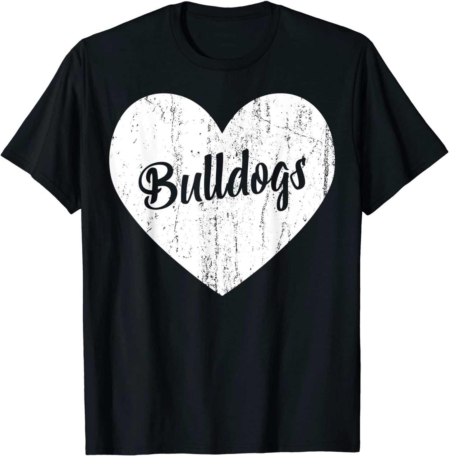 Bulldogs School Sports Fan Team Spirit Mascot Heart Gift T-Shirt