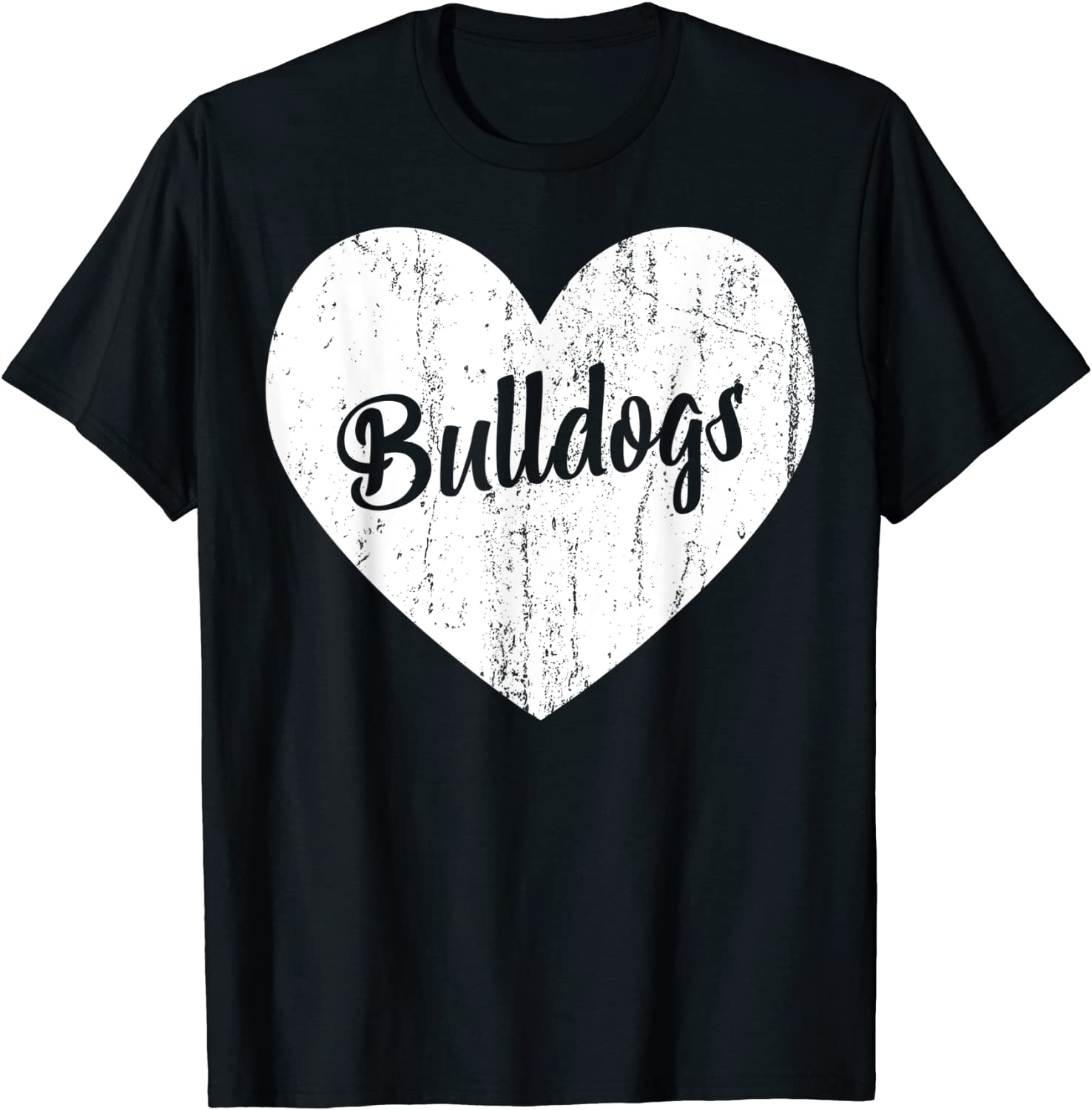 Bulldogs School Sports Fan Team Spirit Mascot Heart Gift T-Shirt