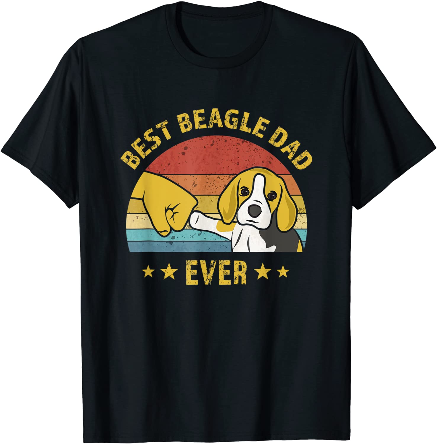 Mens Cute Best Beagle Dad Ever Retro Vintage Gift Puppy Lover T-Shirt