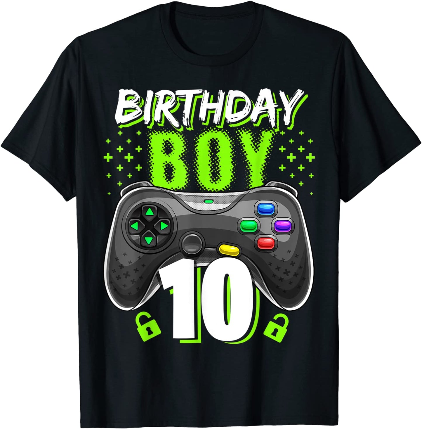 Birthday Boy 10 Video Game Controller Gamer 10th Birthday T-Shirt