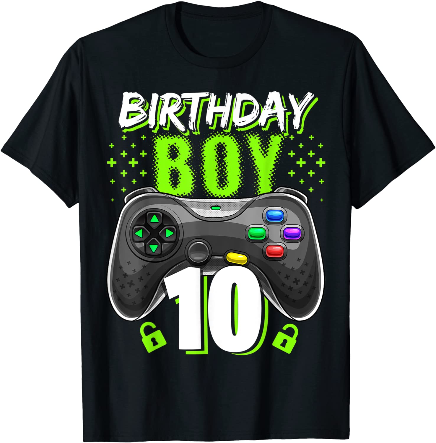 Birthday Boy 10 Video Game Controller Gamer 10th Birthday T-Shirt