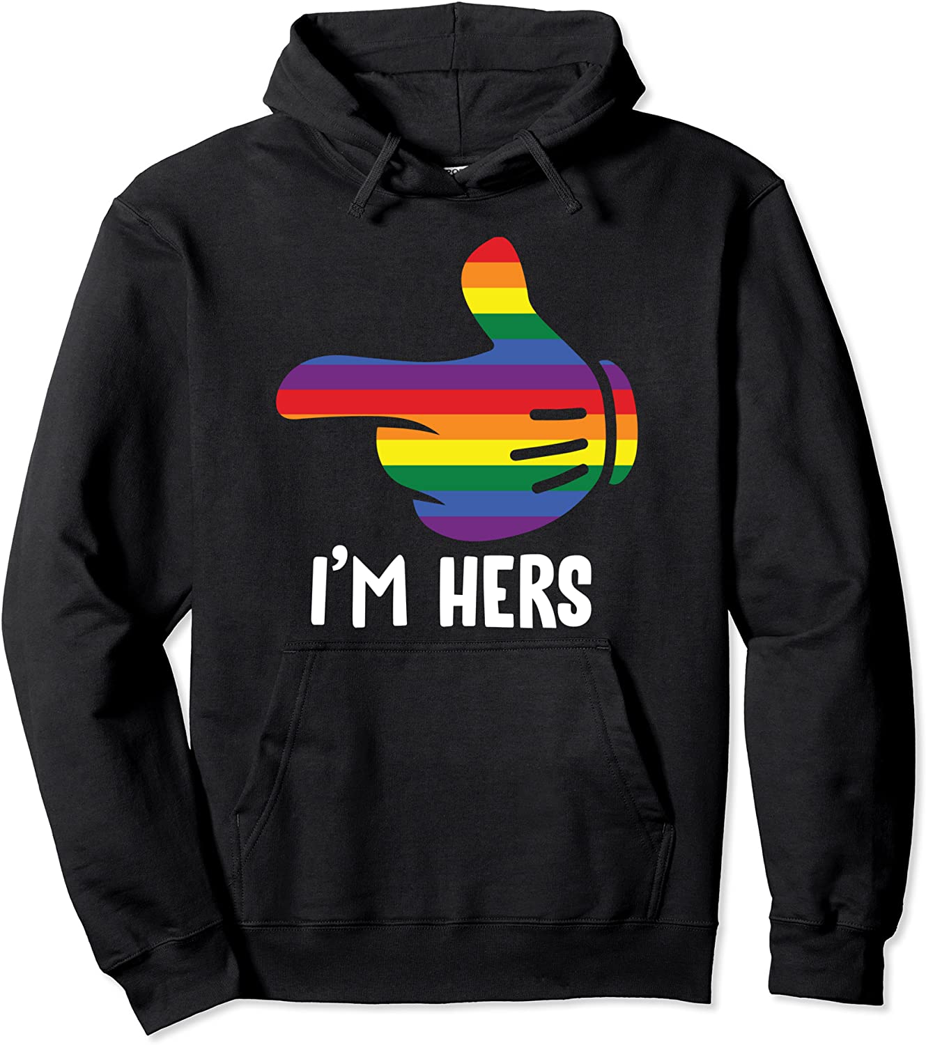 Im Hers Rainbow Lesbian Couple Funny LGBT Pride Matching Pullover Hoodie