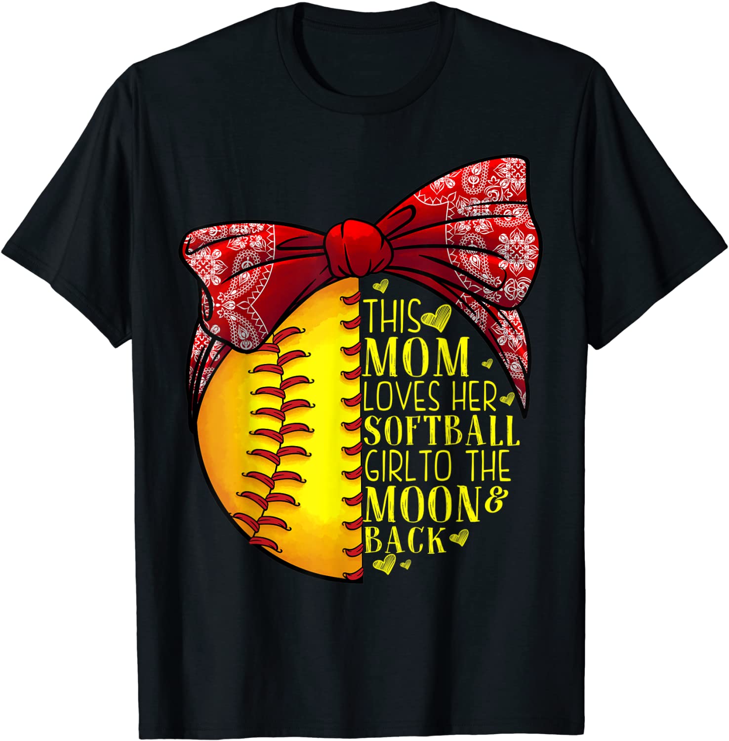 Funny Softball Gift Mom Women Pitcher Catcher Girls Lovers T-Shirt