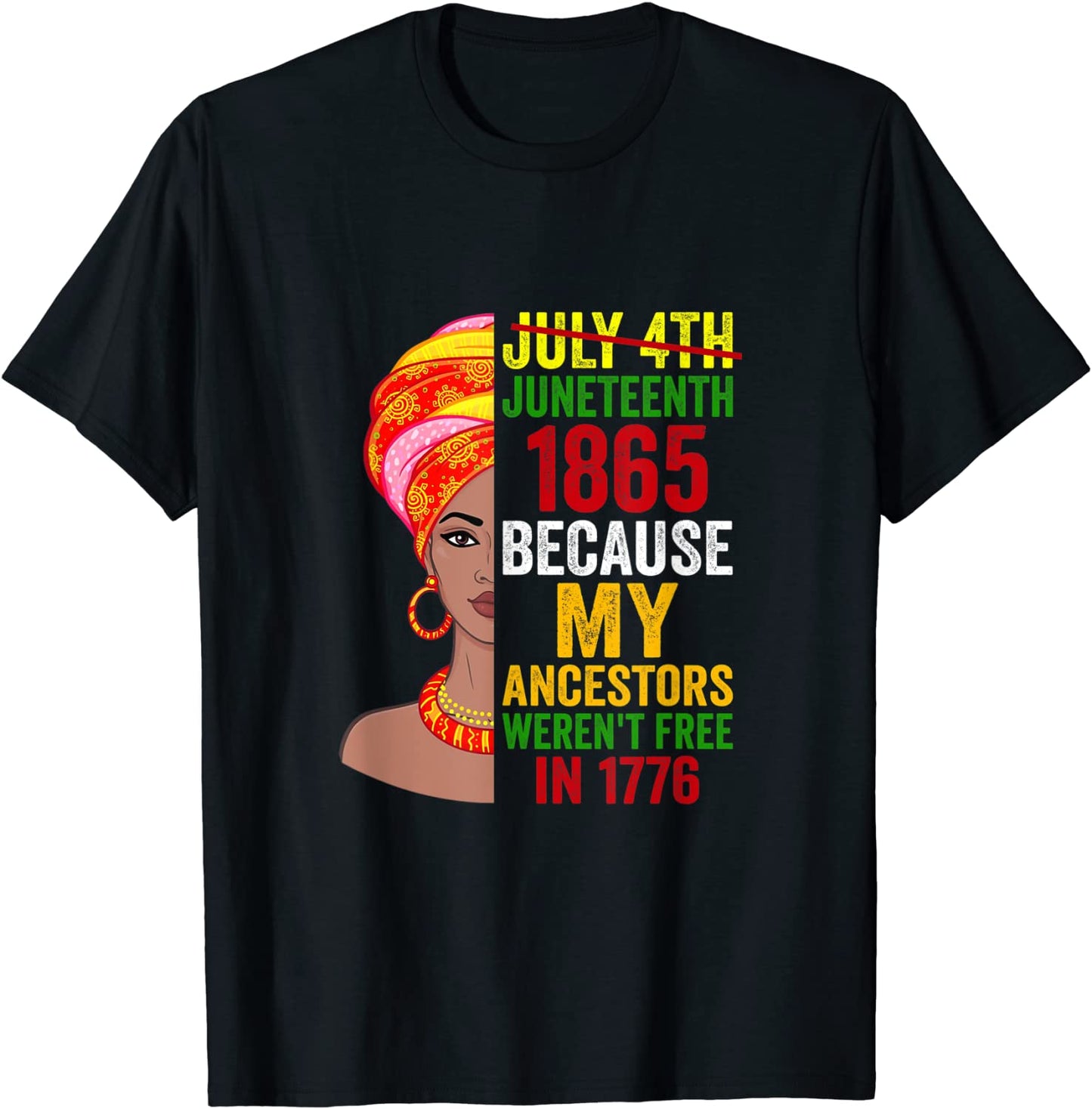 Juneteenth Queen Melanin African American Women Tee T-Shirt