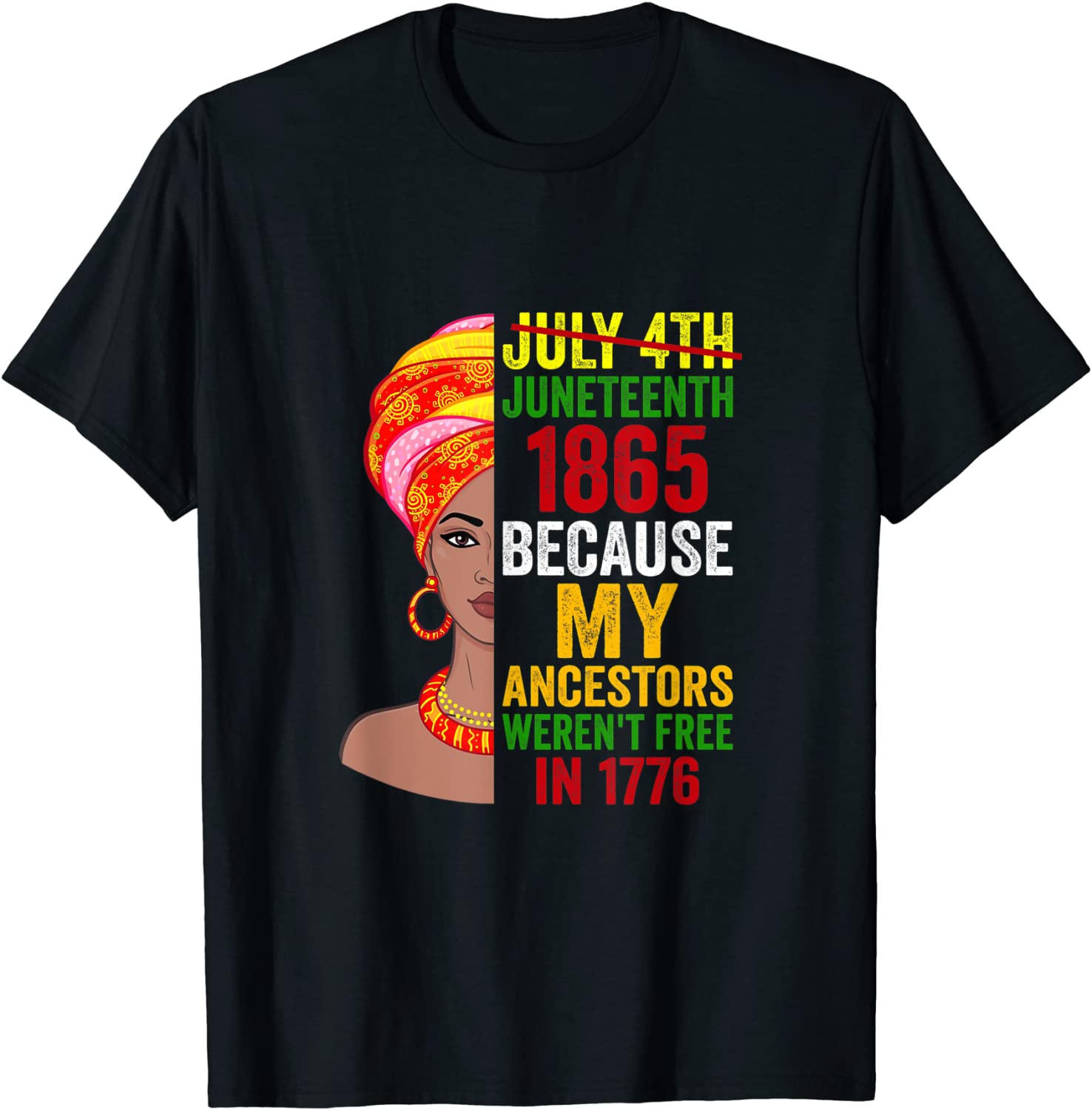 Juneteenth Queen Melanin African American Women Tee T-Shirt