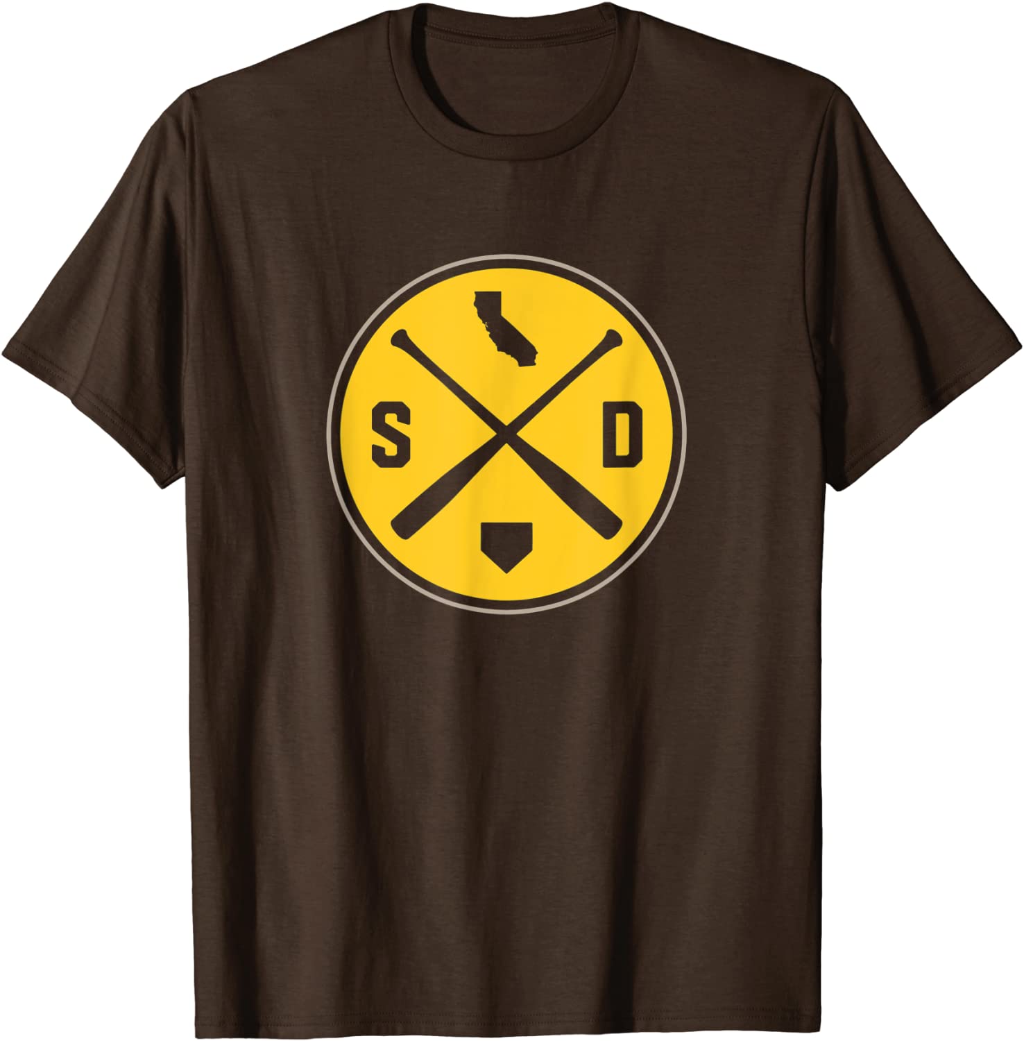 Classic San Diego Baseball Bat SD Patch T-Shirt