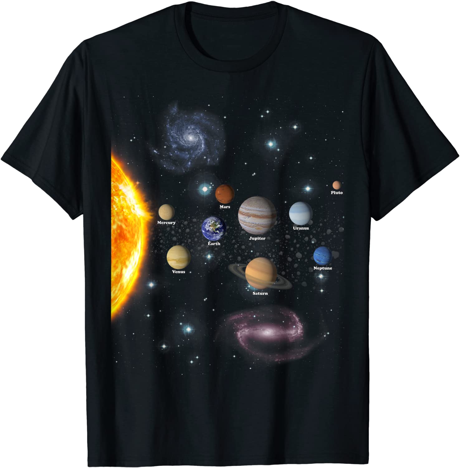 Solar System T Shirt - Realistic Space Planets Science T-Shirt