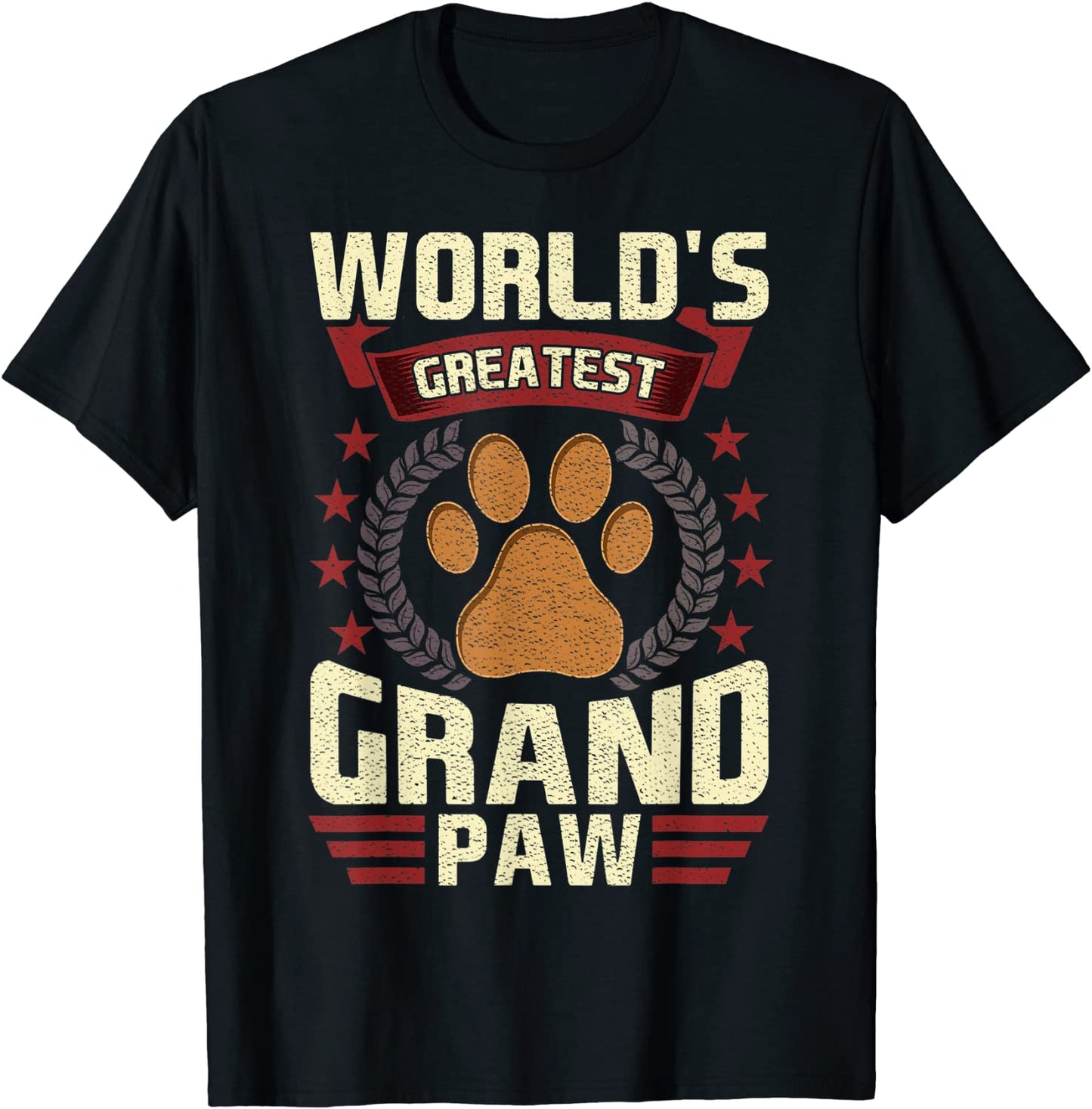 Mens Worlds Greatest Grandpa Shirt Grand Paw Dog Lover GrandPaw T-Shirt