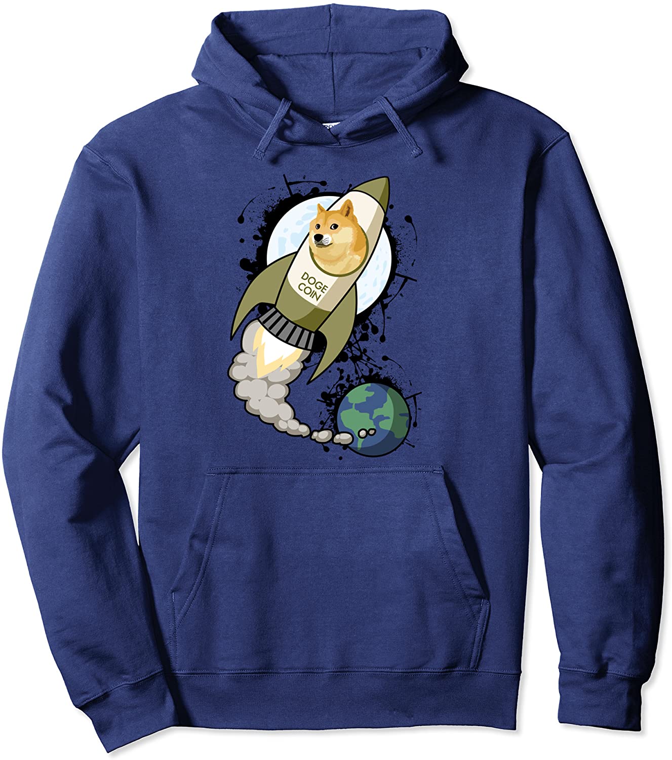 DOGECOIN TO THE MOON Cryptocurrency DOGE Crypto Coin Token Pullover Hoodie