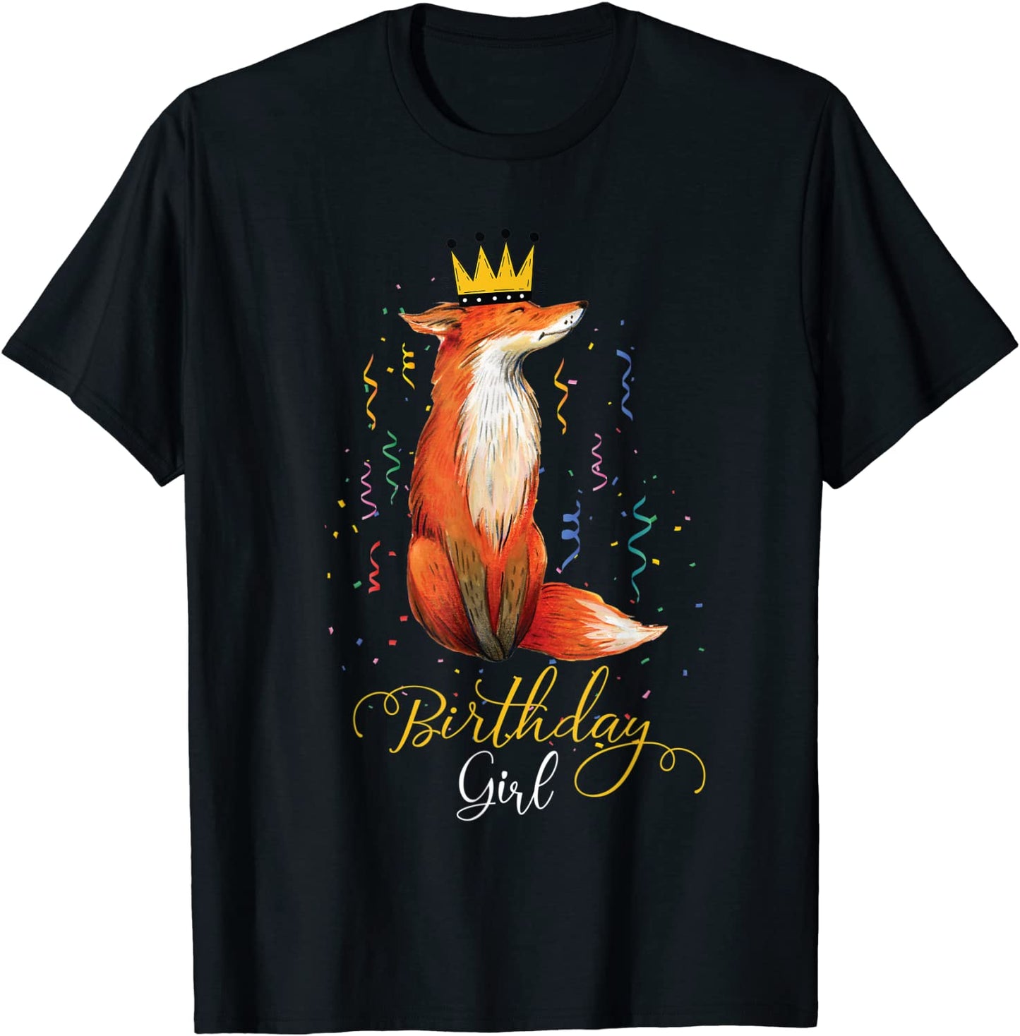 girls animal Lovers Birthday Girl Fox Themed B-day Party T-Shirt