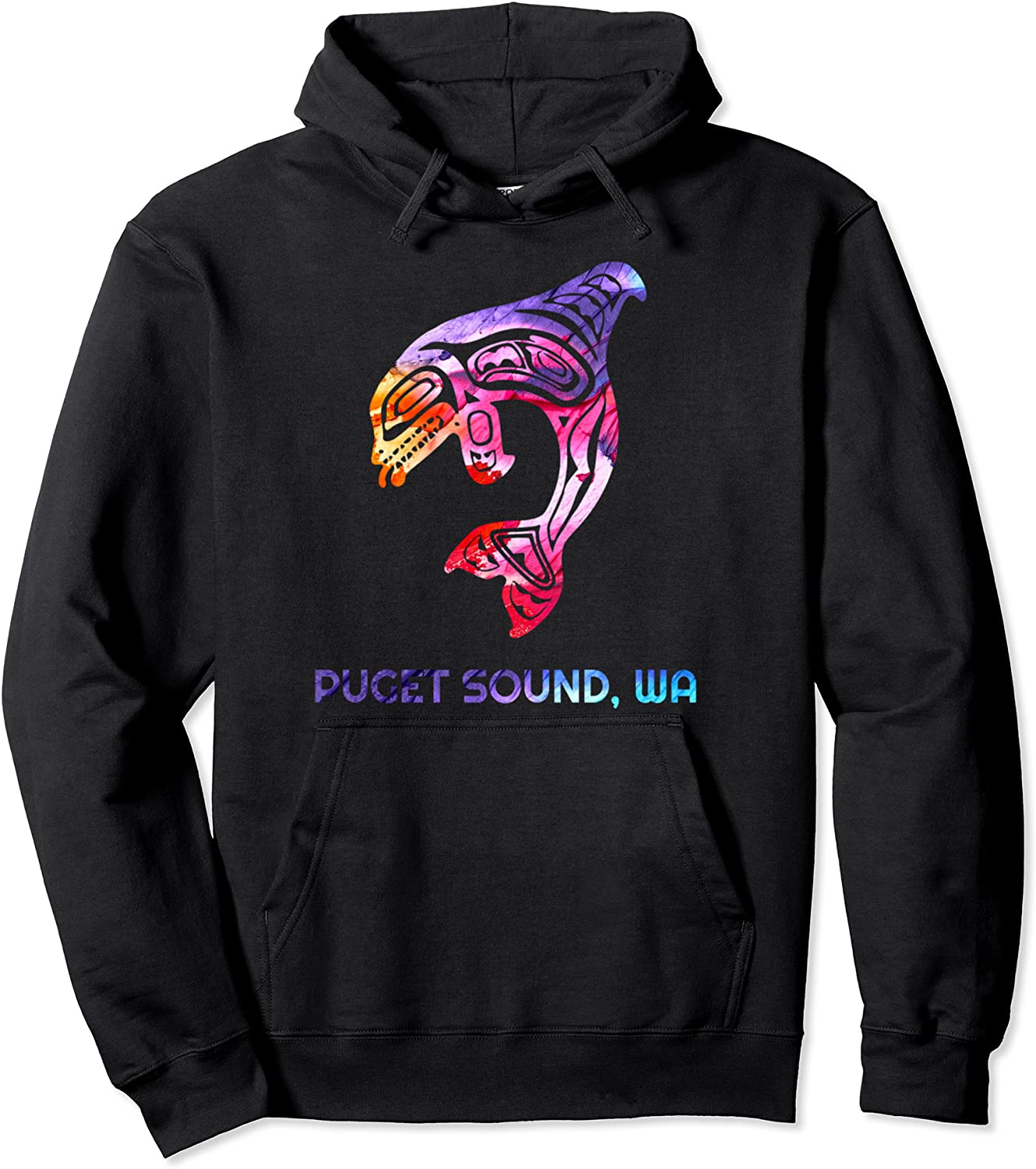 Puget Sound WA Native American Orca Killer Whale Pullover Hoodie