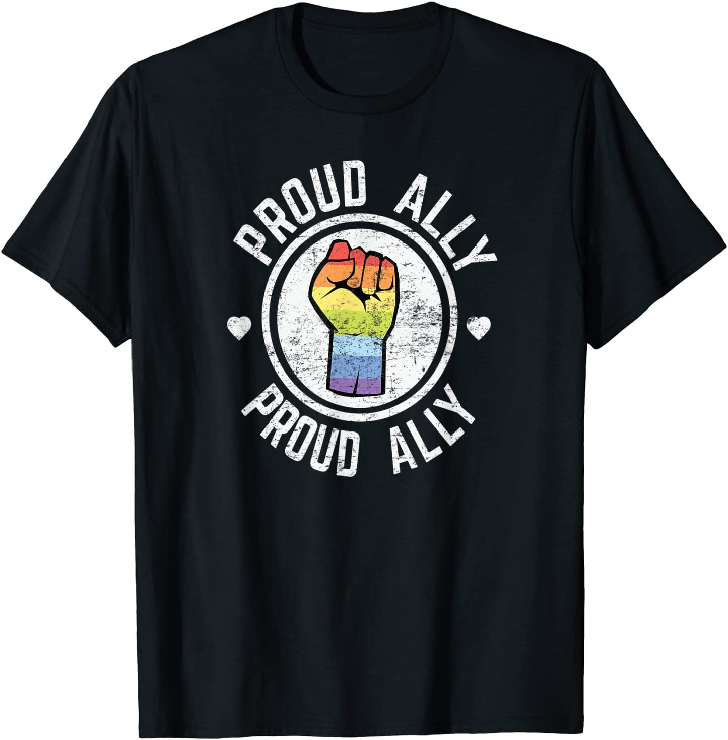 Proud Ally LGBTQ Gay Pride Parade Retro Gift T-Shirt