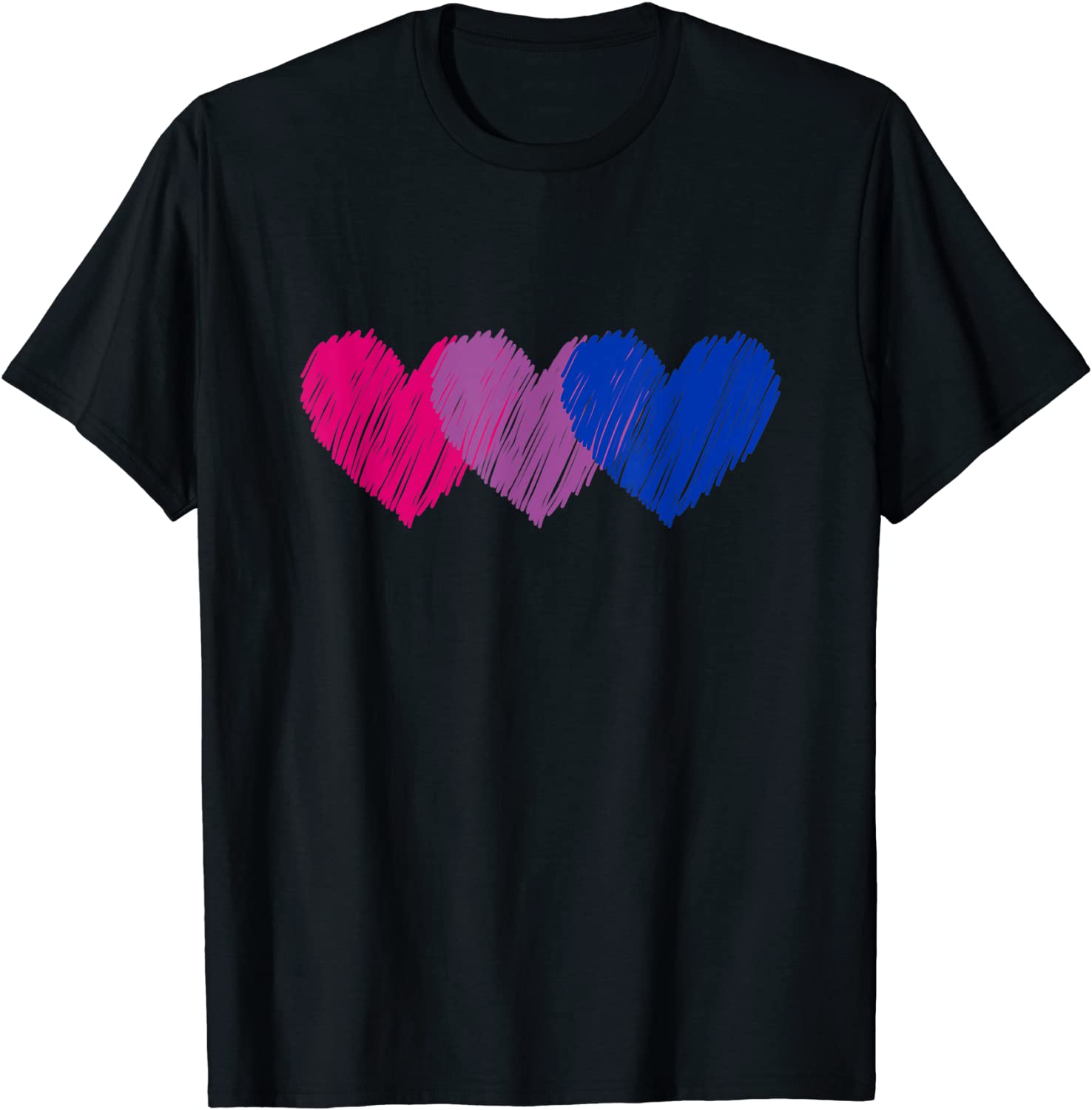 Bisexual Flag Hearts Love Shirt LGBT Bi Pride T-Shirt