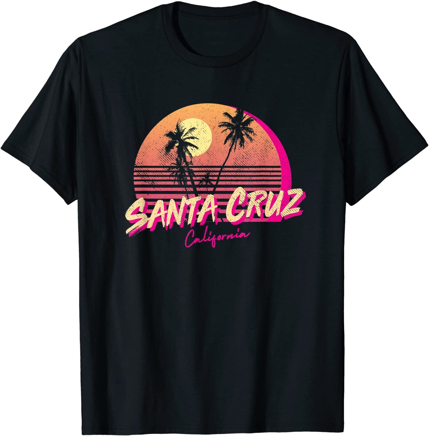 Retro Santa Cruz California Beach Sunset Tshirt T-Shirt