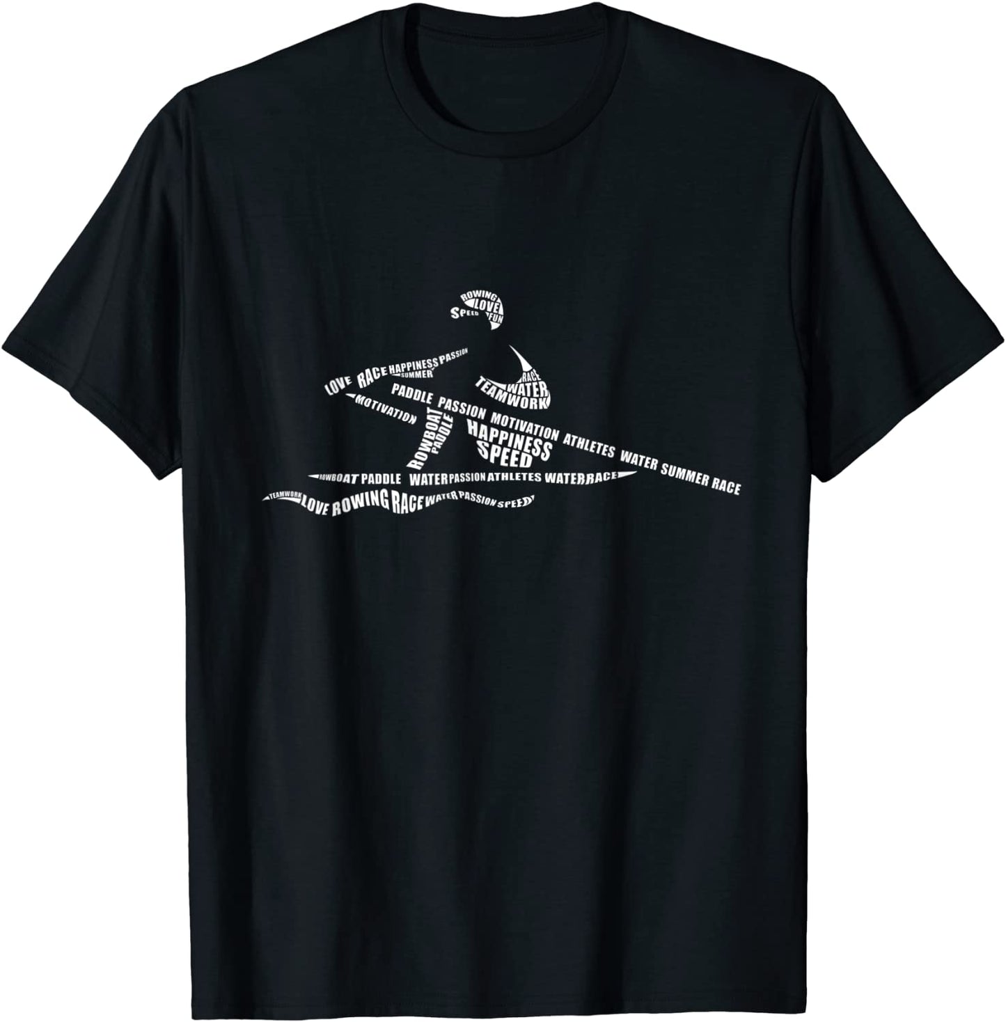 Rower Word Art Rowing Kayaking Canoe Watersports T-Shirt