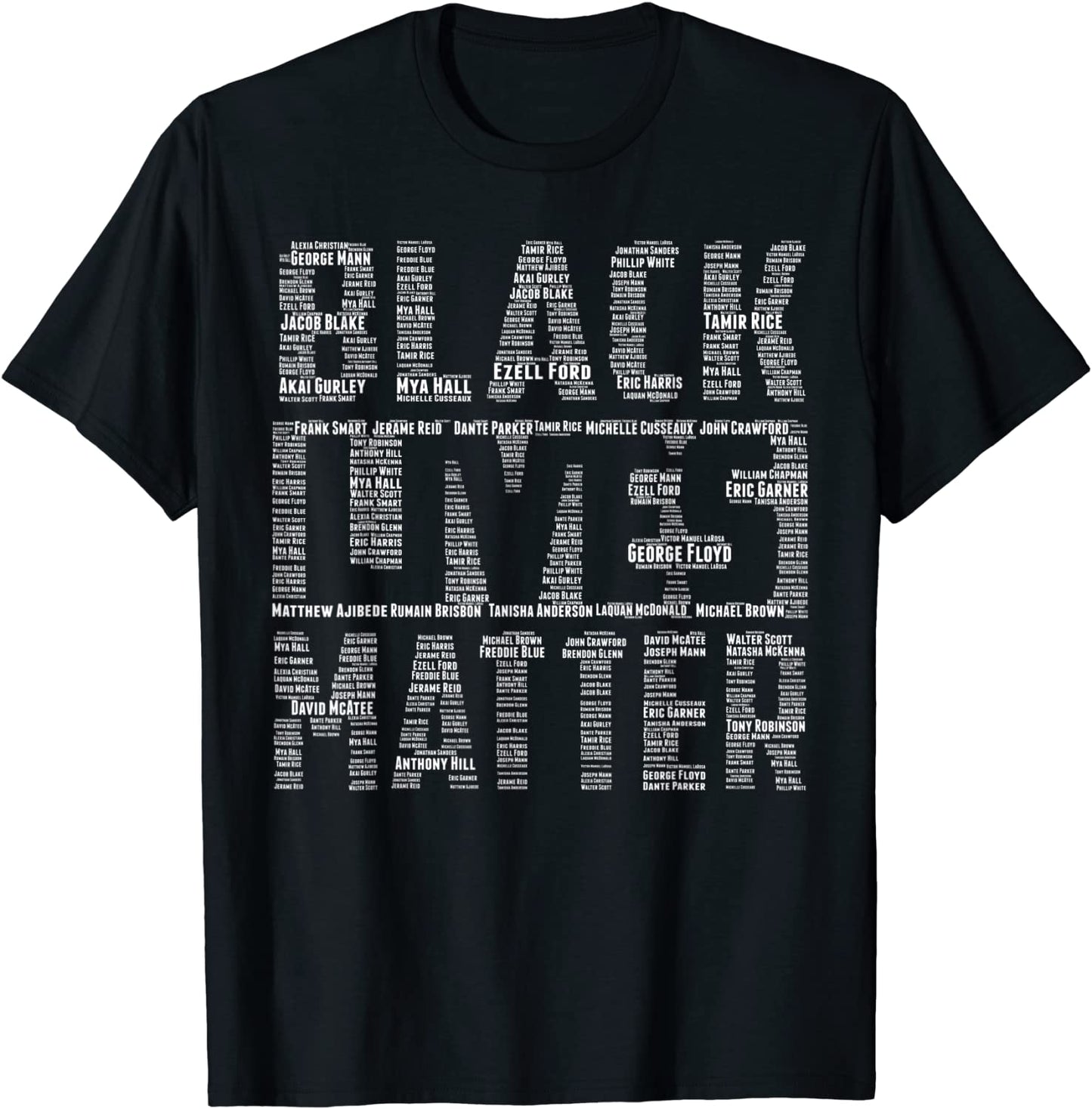 Black Lives Matter With Names Of Victims - BLM T-Shirt