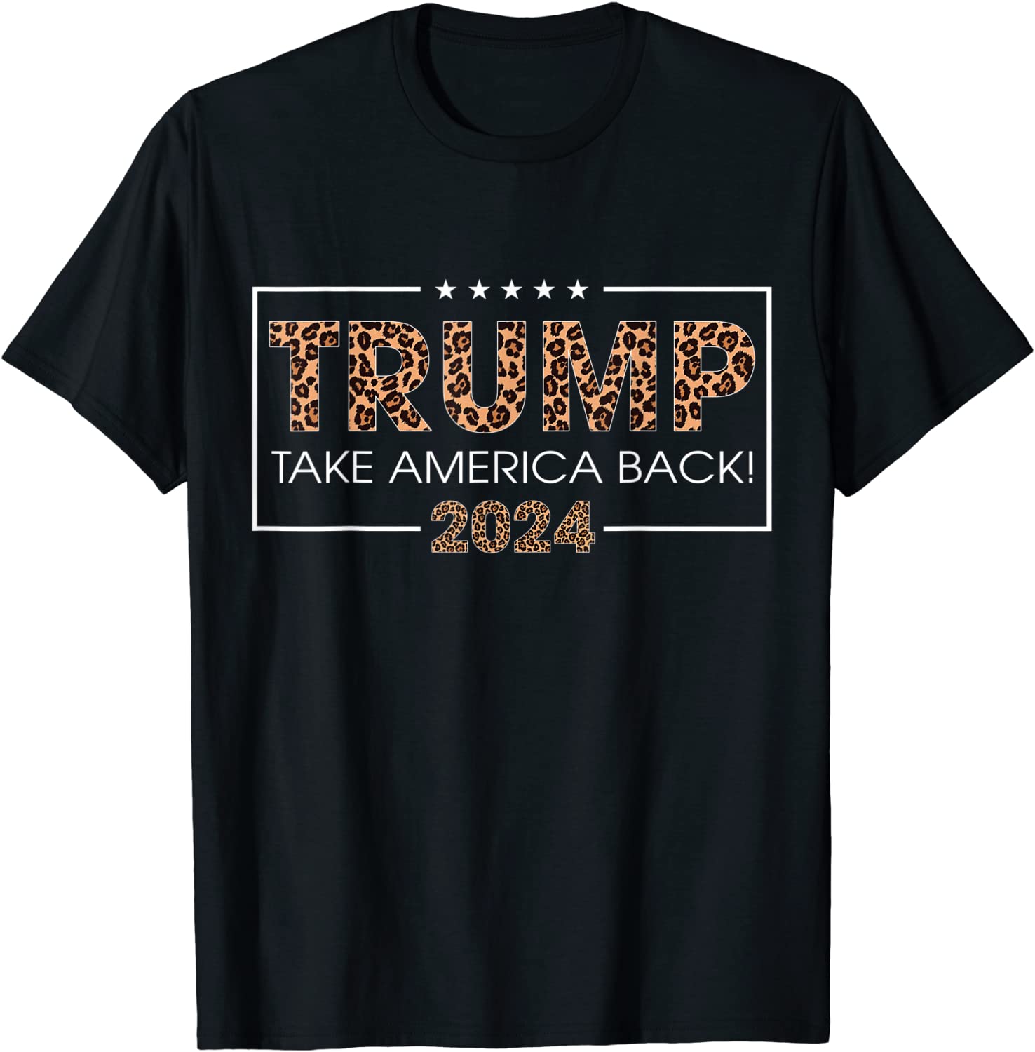Donald Trump 2024 Take America Back Leopard Print Gift Women T-Shirt
