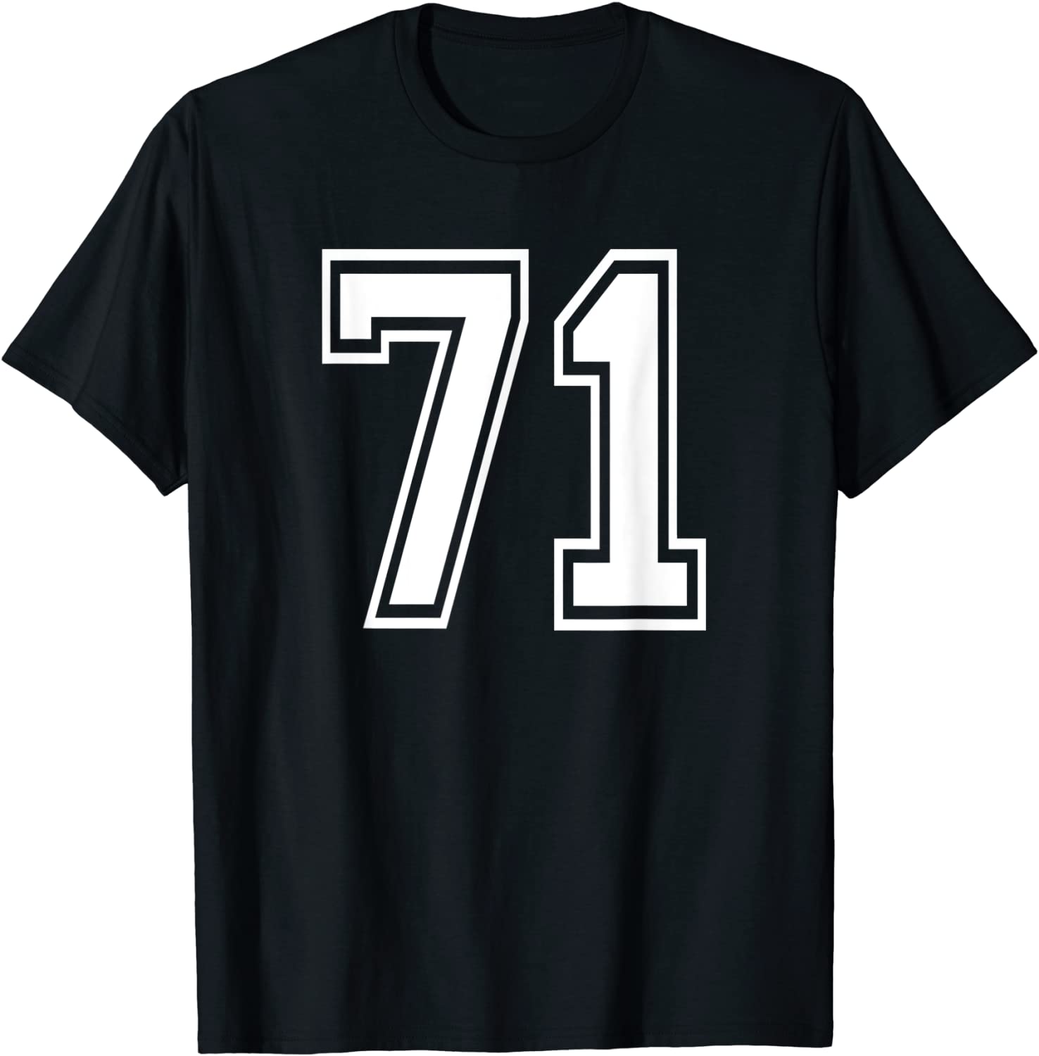Number 71 Birthday 71st Sports Player Team Numbered Jersey T-Shirt
