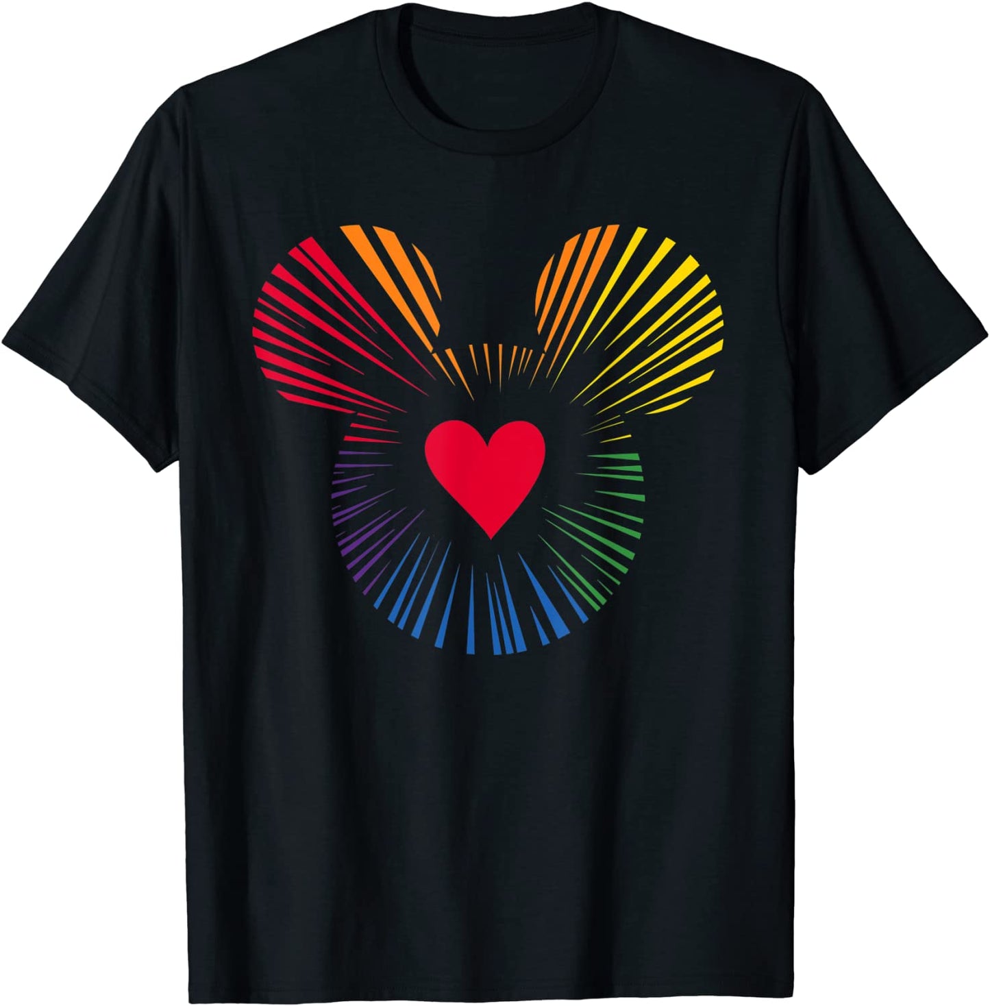 Disney Mickey Mouse Icon Heart Rainbow T-Shirt