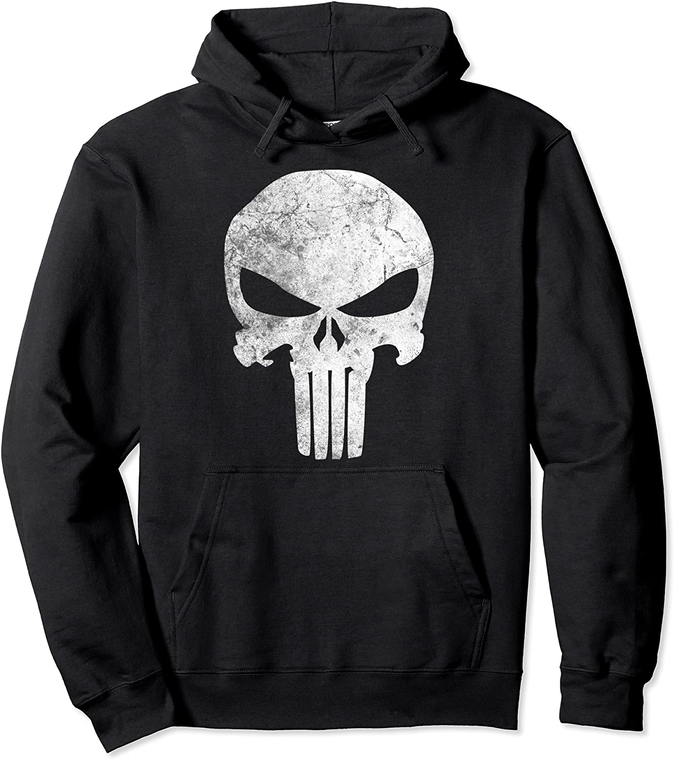 Marvel Punisher Skull Symbol Distressed Graphic Hoodie