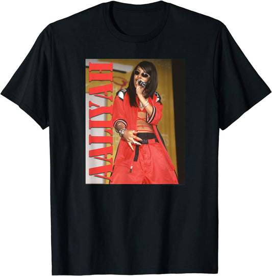 Aaliyah Stencil Logo T-Shirt