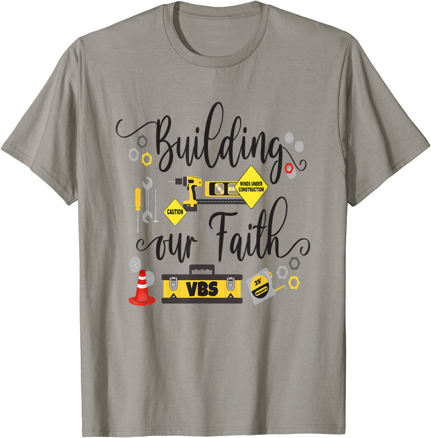 Concrete Cranes VBS Construction Tools Building Faith 2020 T-Shirt
