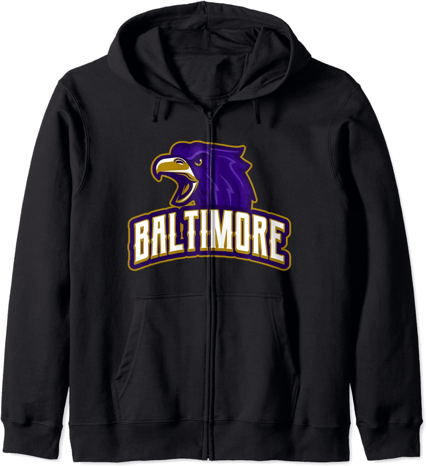 Raven Head Face Purple Color Baltimore Maryland Gifts Hoodie