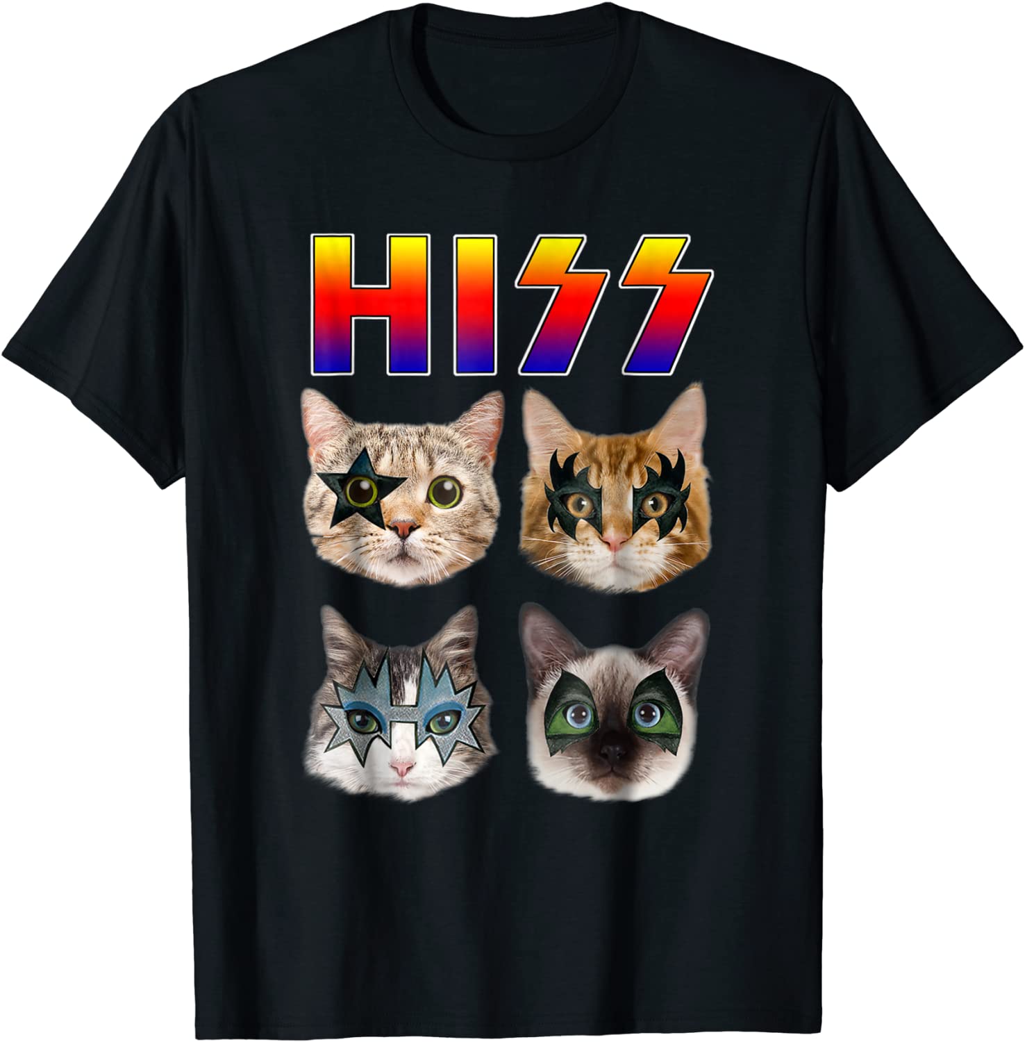 Hiss Funny Cats Kittens Rock Rockin T-shirt Gift Tee Pun