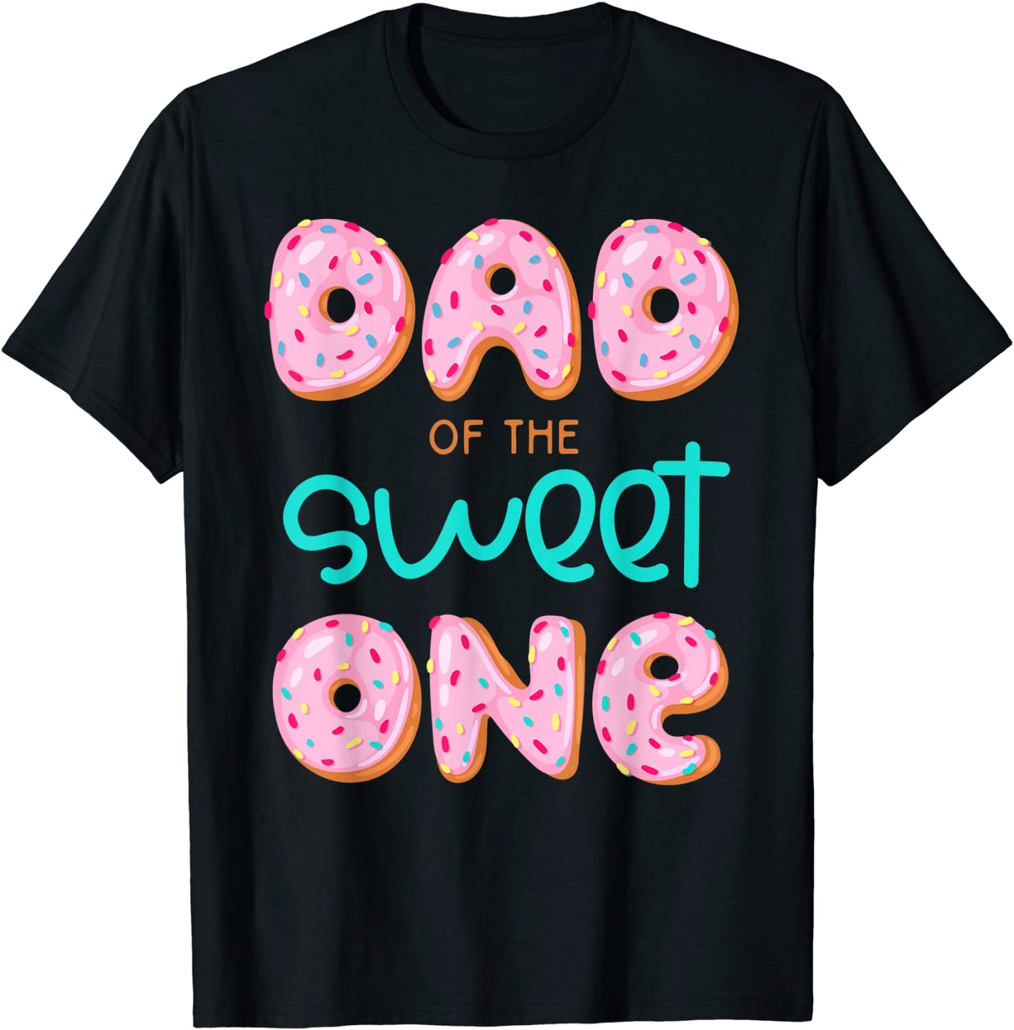 Mens Dad of Sweet One First Birthday Matching Family Donut Theme T-Shirt