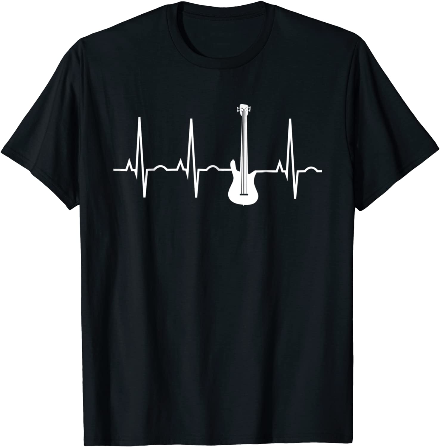 Bass Player Shirt - Bass Guitar Player Heartbeat T-Shirt