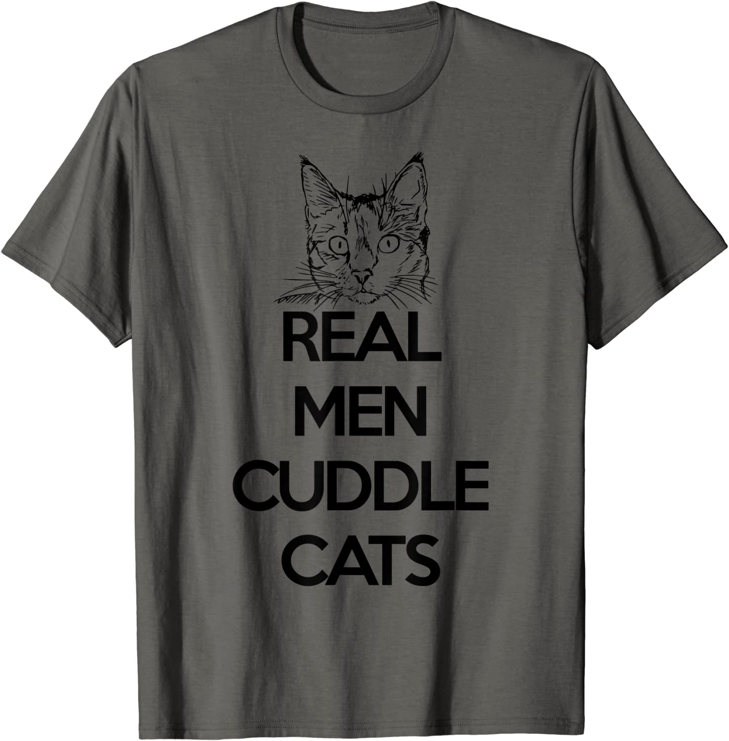 Real Men Cuddle Cats shirt Funny Cat Fathers Gift T-Shirt