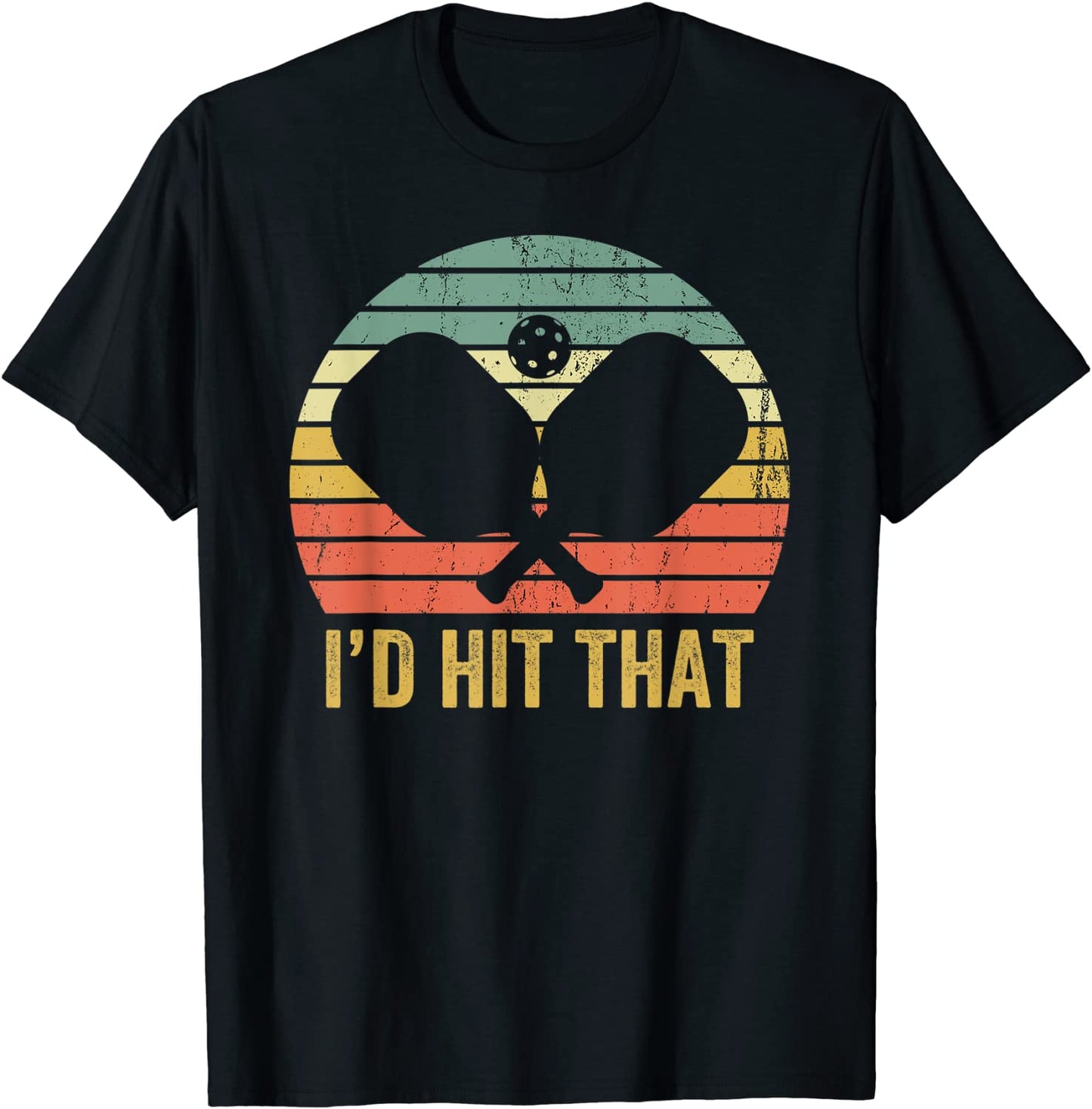 Vintage Pickleball Player Funny Id Hit That Retro Gift T-Shirt