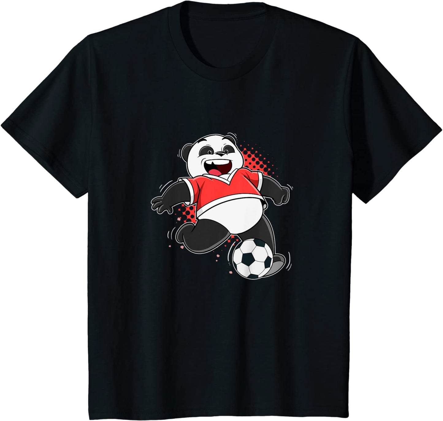 Kids Funny Panda Bear Football Soccer Team Player Kicker Sports T-Shirt